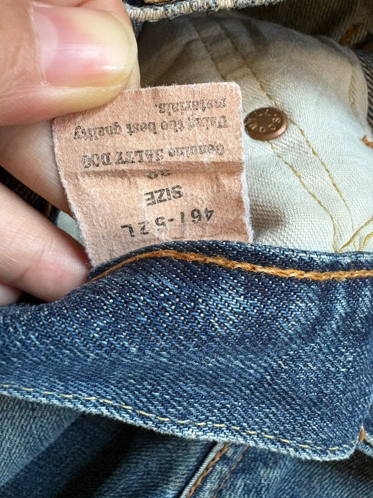 Japanese Brand Vintage Japanese Salty Dog Selvedge Mud Wash Baggy Jeans Size US 33 - 10 Thumbnail