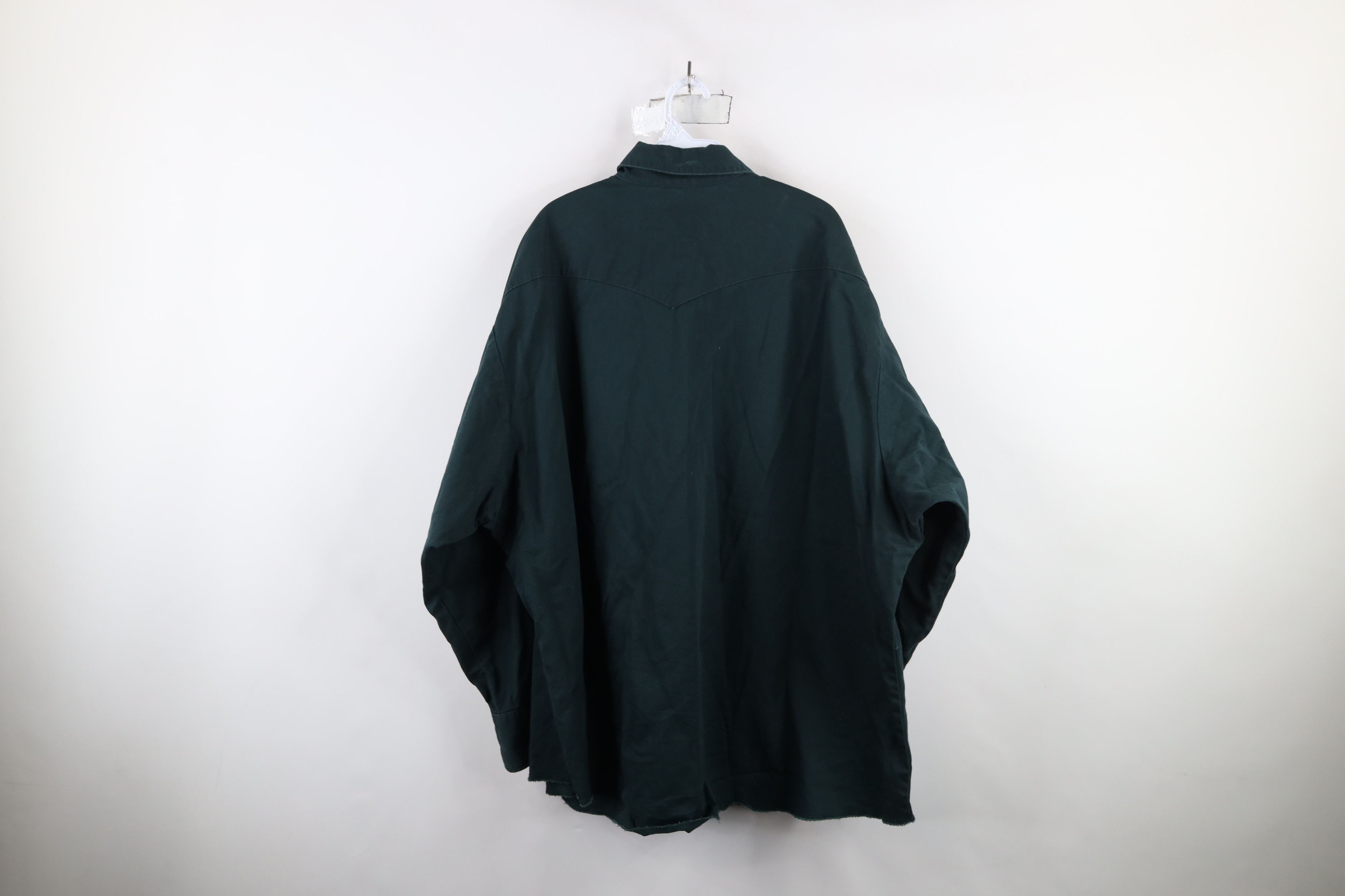 Vintage × Wrangler Vintage 90s Wrangler Cowboy Snap Button Shirt Dark Green Size US XXL / EU 58 / 5 - 12 Thumbnail