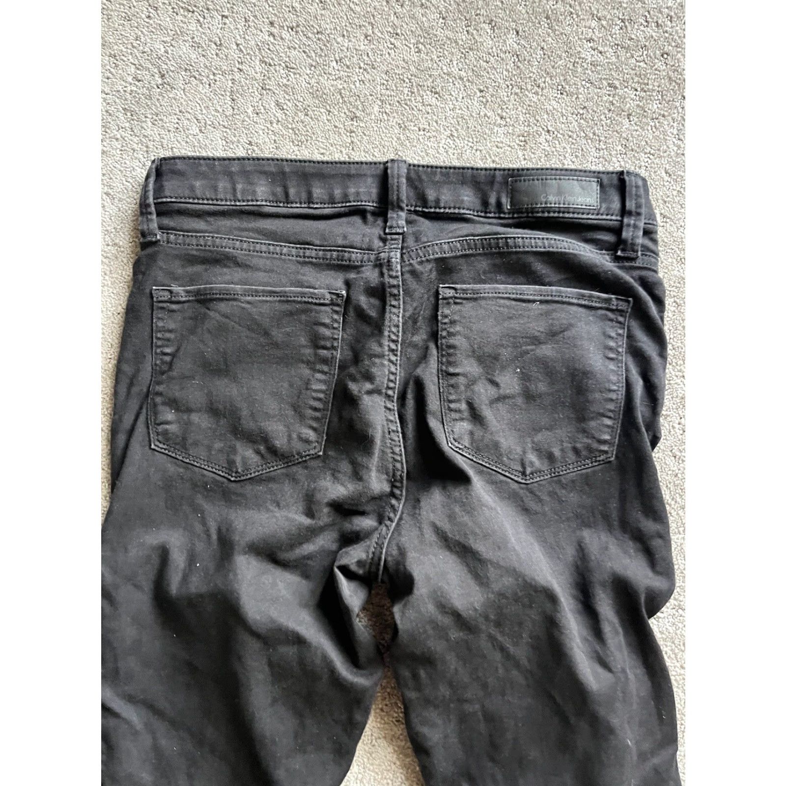 Calvin Klein Calvin Klein Womens Skinny Jeans Size 8 Black Denim Stretch 5-Pocket Regular Size 30" / US 8 / IT 44 - 2 Thumbnail