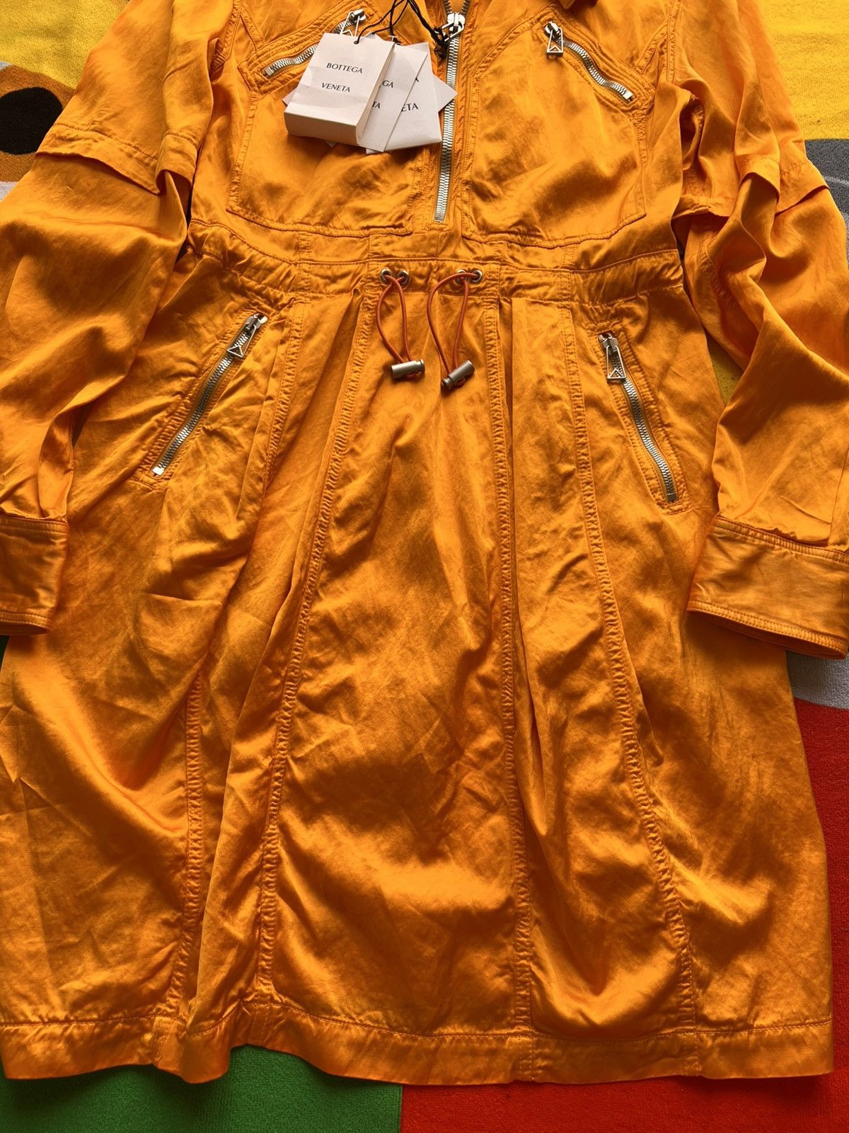 Bottega Veneta XS -S Bottega Veneta Fluid Satin Parka Dress Orange 36 shirt Size XS / US 0-2 / IT 36-38 - 7 Thumbnail