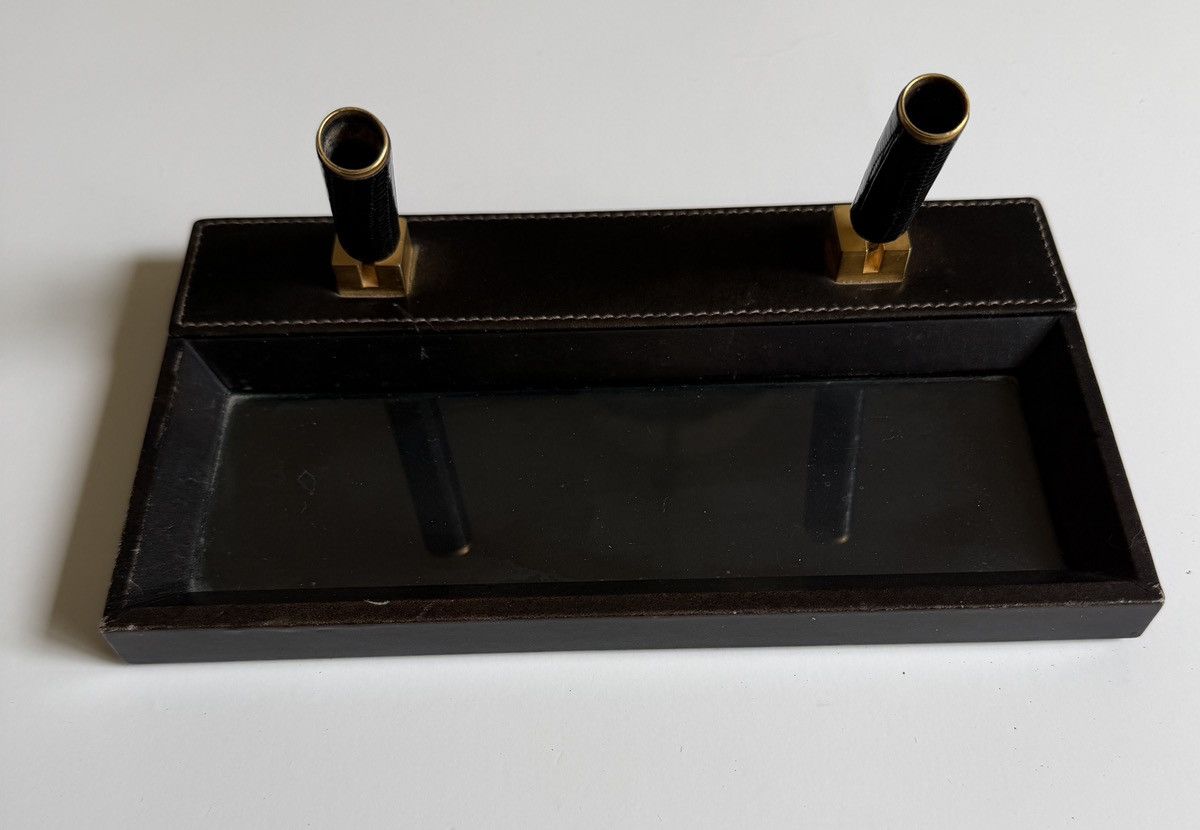 Gucci Vintage Gucci Dual Pen Holder Desk Set | Leather & Lizard Size ONE SIZE - 7 Thumbnail