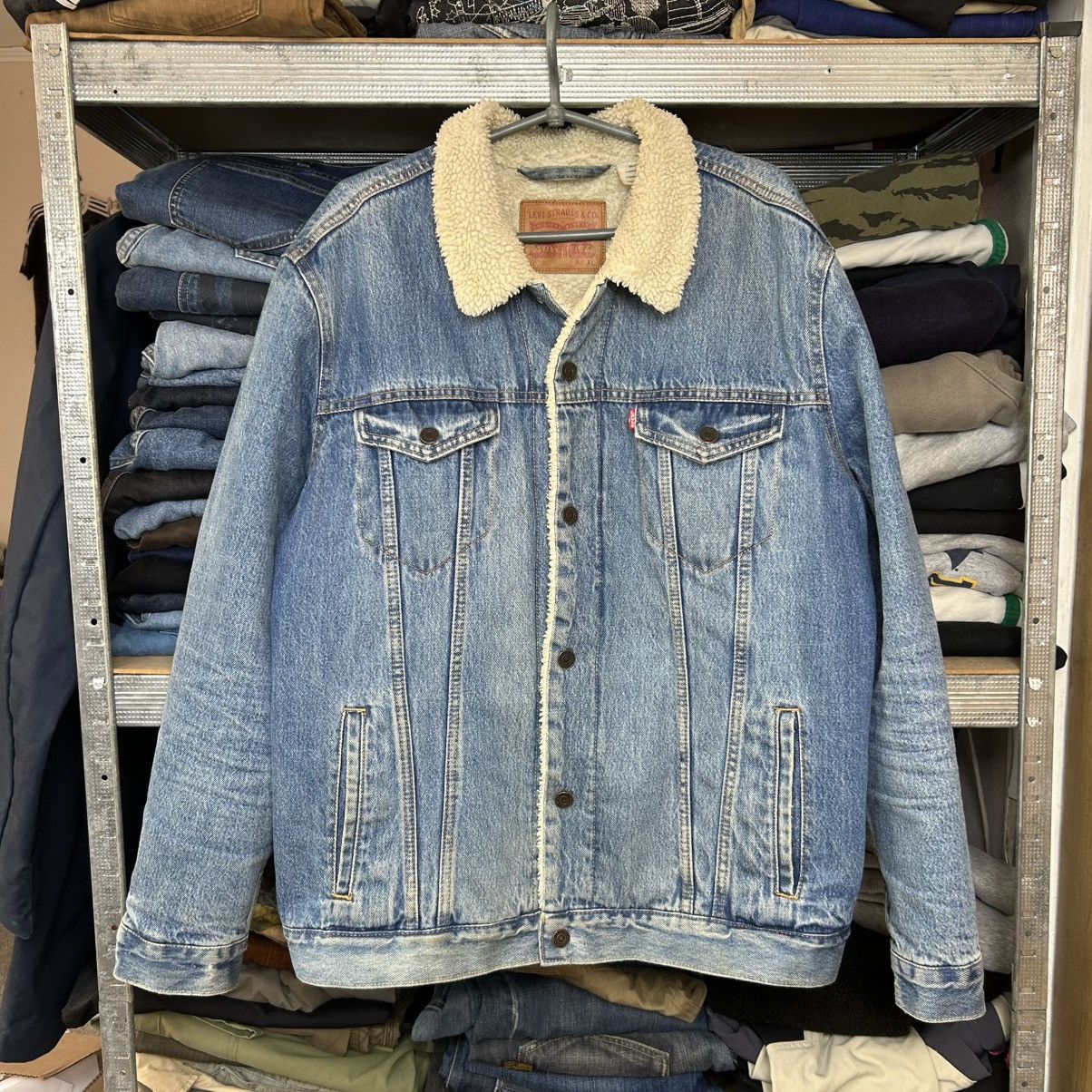 Levi's Mens Levis Multipocket Denim Fleece button jacket Size US XL / EU 56 / 4 - 1 Thumbnail