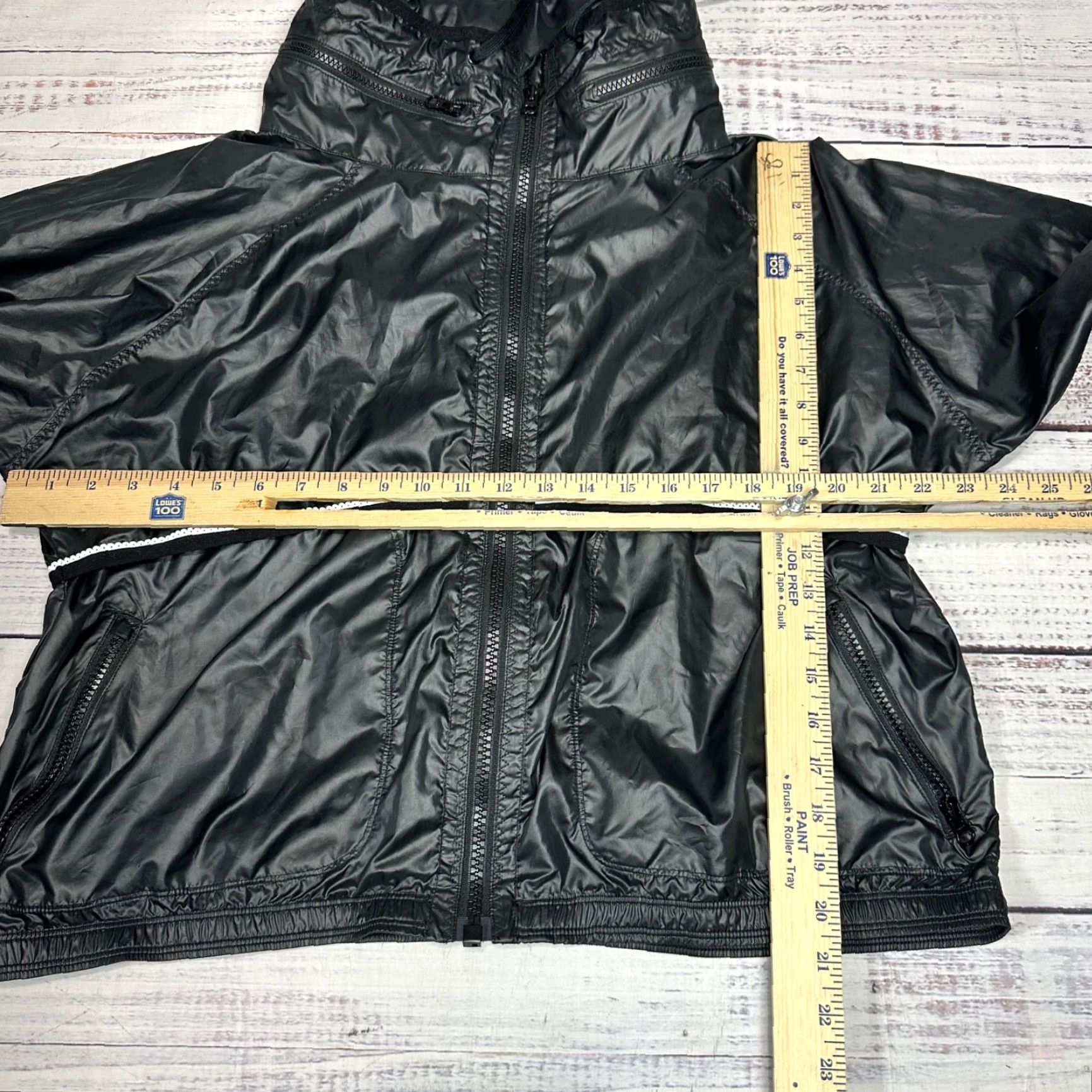Vintage Ryu Womens Zip Front Jacket XL Black Polyester Lightweight Rolled Hooded Size XL / US 12-14 / IT 48-50 - 2 Thumbnail