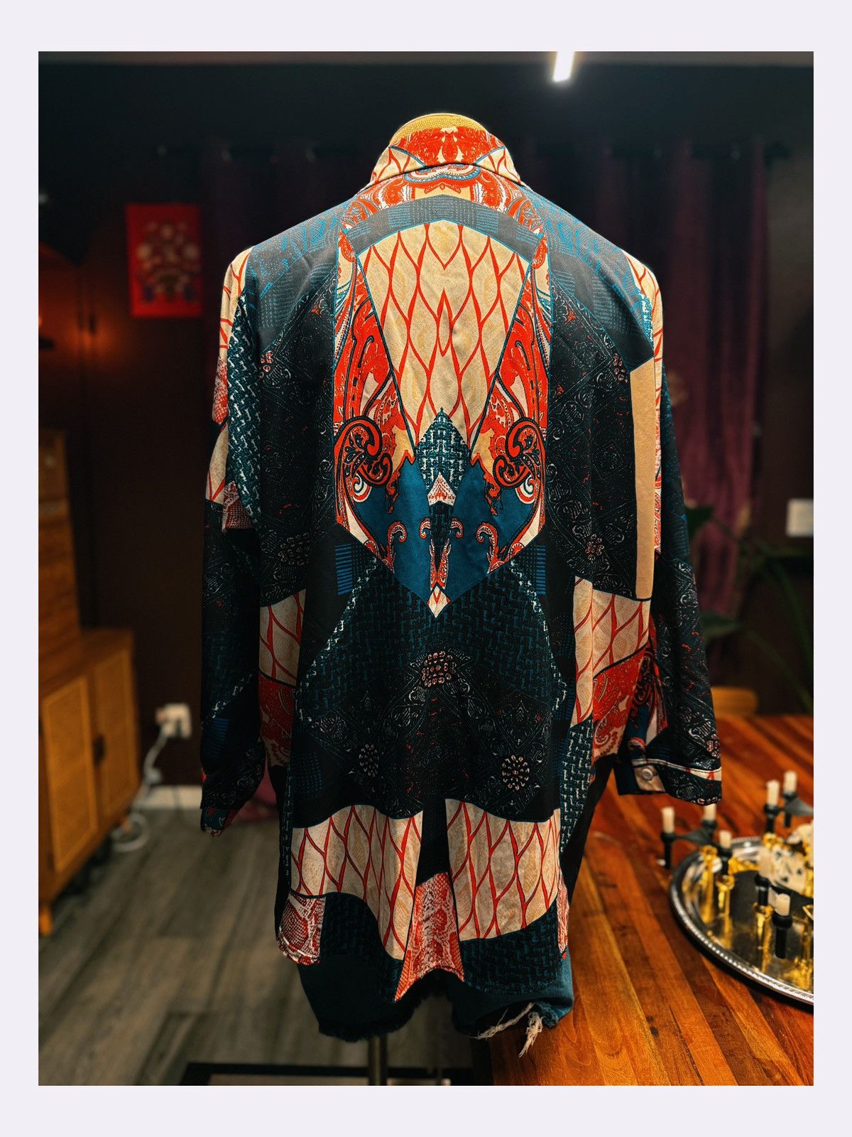 Other Unisex Vintage-Inspired Bold Patchwork Print Shirt Size US M / EU 48-50 / 2 - 8 Thumbnail