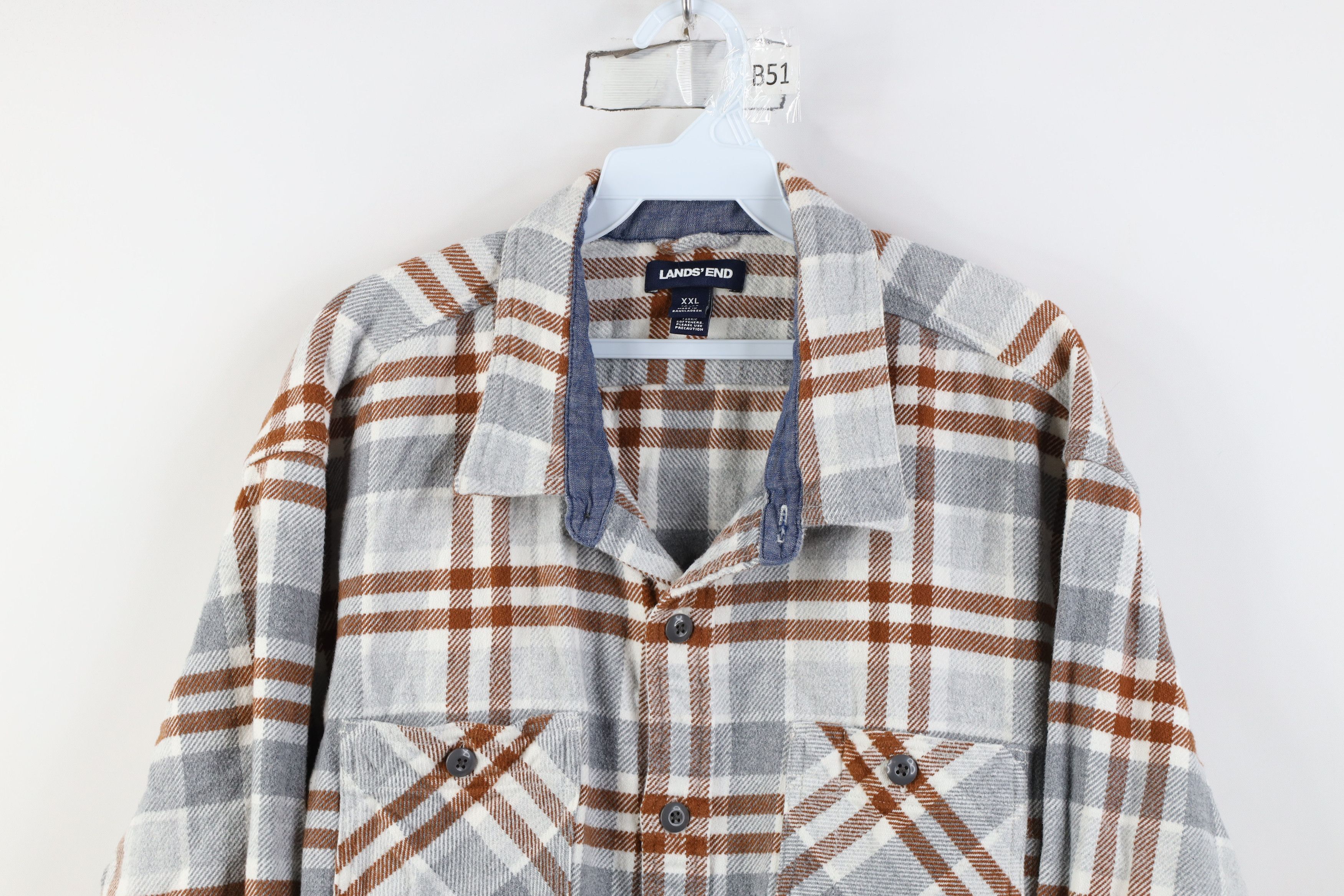 Lands' End Vintage Lands End Heavyweight Flannel Collared Button Shirt Size US XXL / EU 58 / 5 - 2 Thumbnail