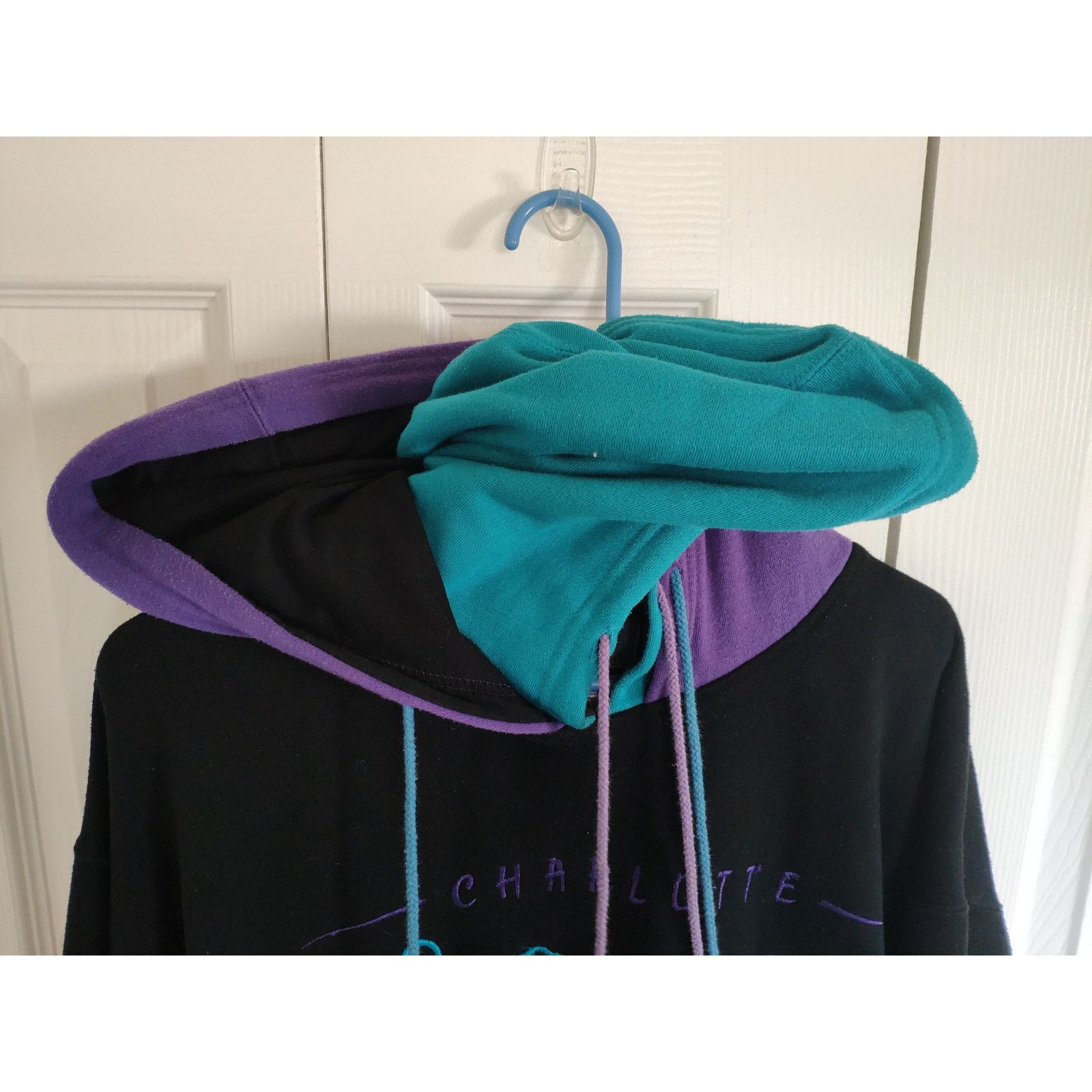 Starter 90s Starter Charlotte Hornets Double Hood Pullover LARGE Size US L / EU 52-54 / 3 - 3 Thumbnail