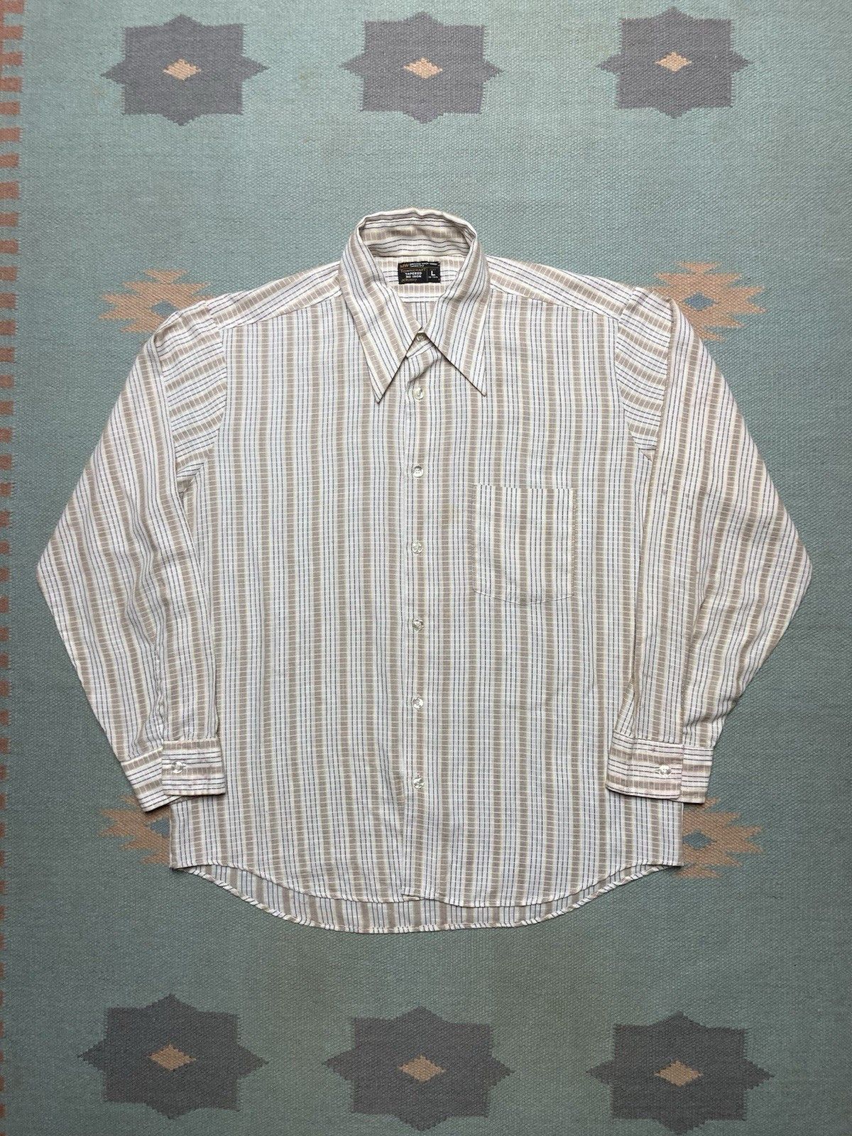 Vintage Vtg 70s button shirt Towncraft JCP plaid dagger collar large Size US L / EU 52-54 / 3 - 1 Thumbnail