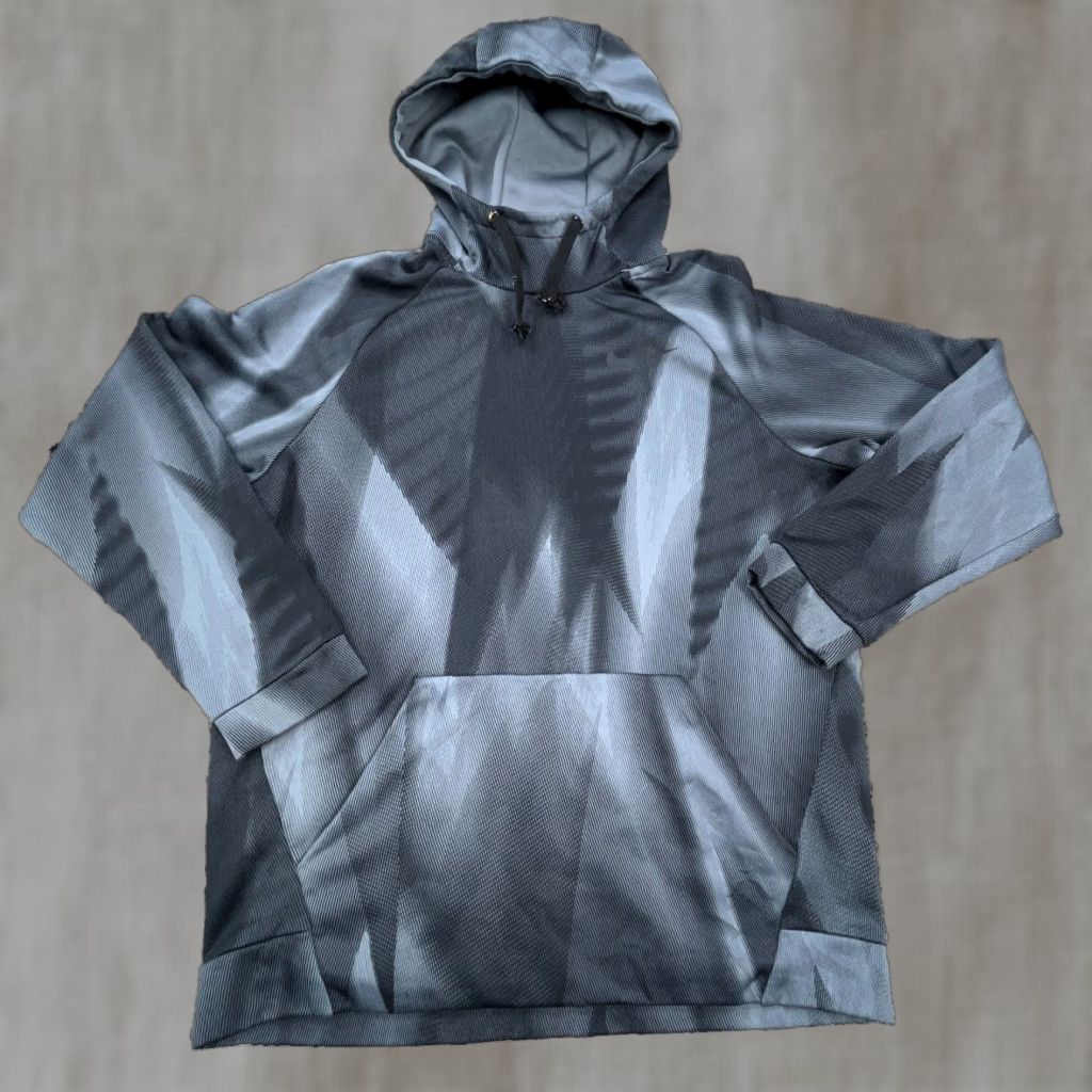 Nike Nike Hoodie Men L Gray Black Sweatshirt Therma Fit Geometric Logo Athletic Pullover Hooded Pockets Adult Regular Size US L / EU 52-54 / 3 - 1 Thumbnail