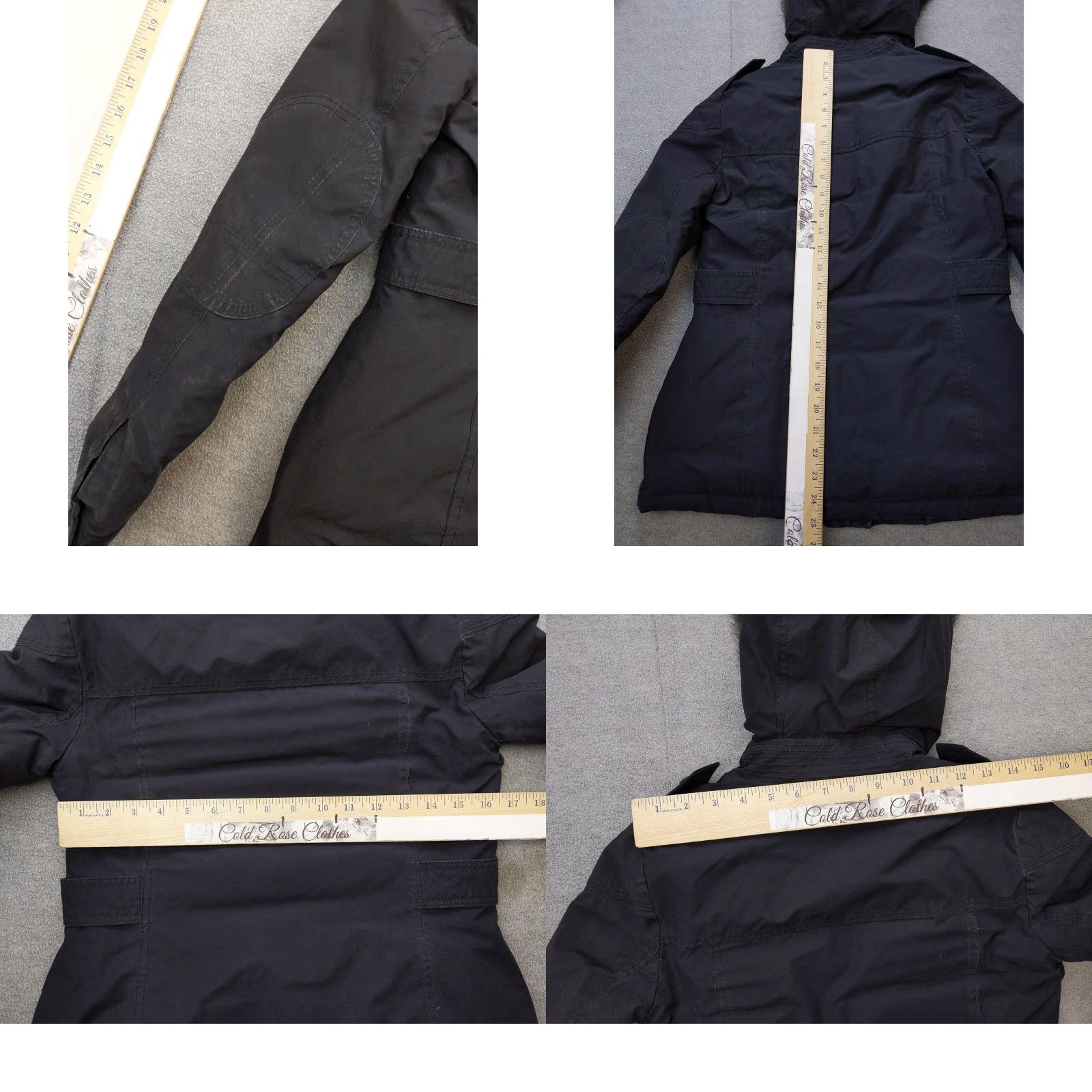 Banana Republic VINTAGE Banana Republic Parka Coat XS Black Down Insulated Hooded Fur Trim Lined Womens Size XS / US 0-2 / IT 36-38 - 8 Thumbnail