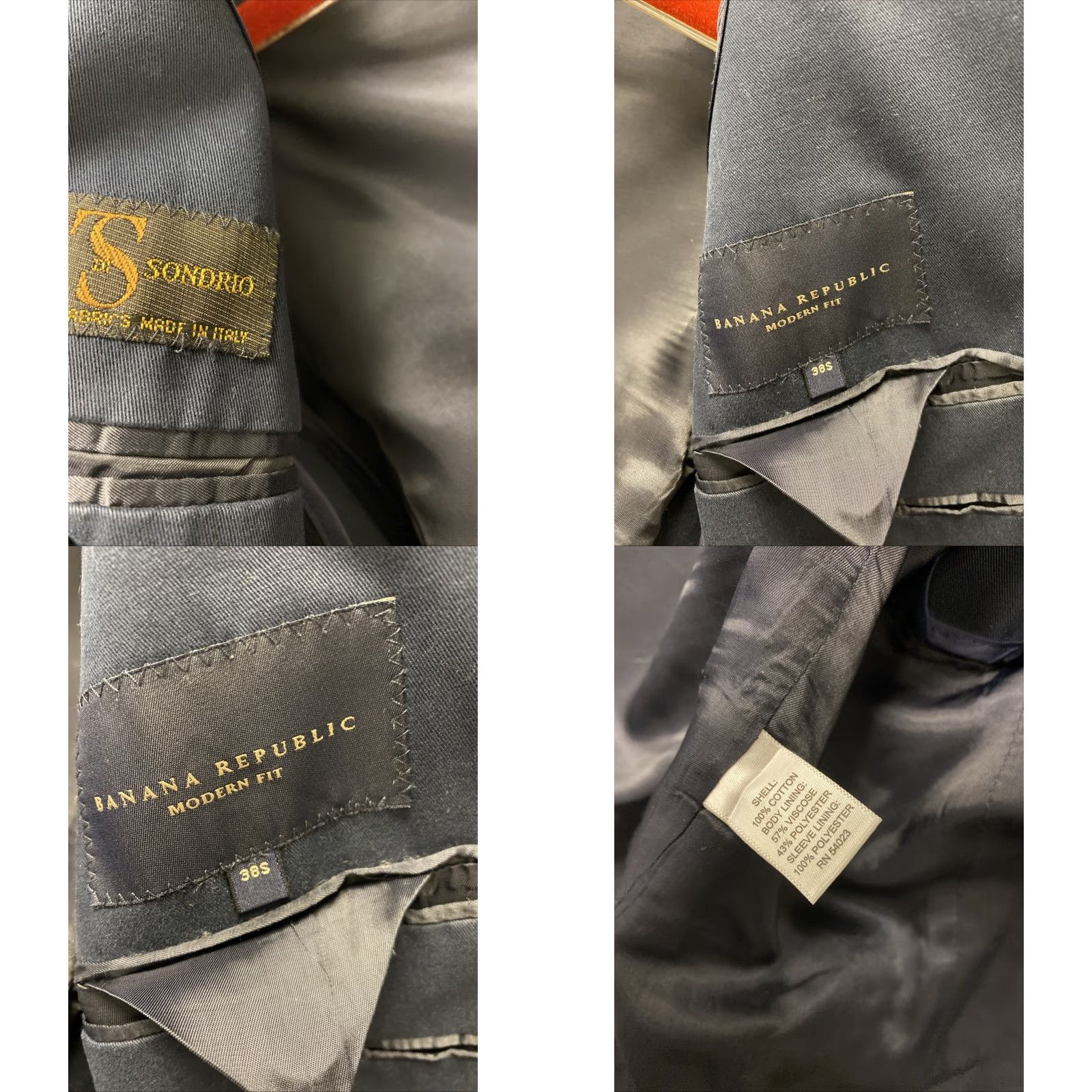 Banana Republic Banana Republic Blazer Mens 38S Slim Fit Cotton Blend Navy Blue Sport Coat Regular Notch Lapel 2-Button Front Inner Pockets Single-Breastedدام Size 38R - 9 Thumbnail