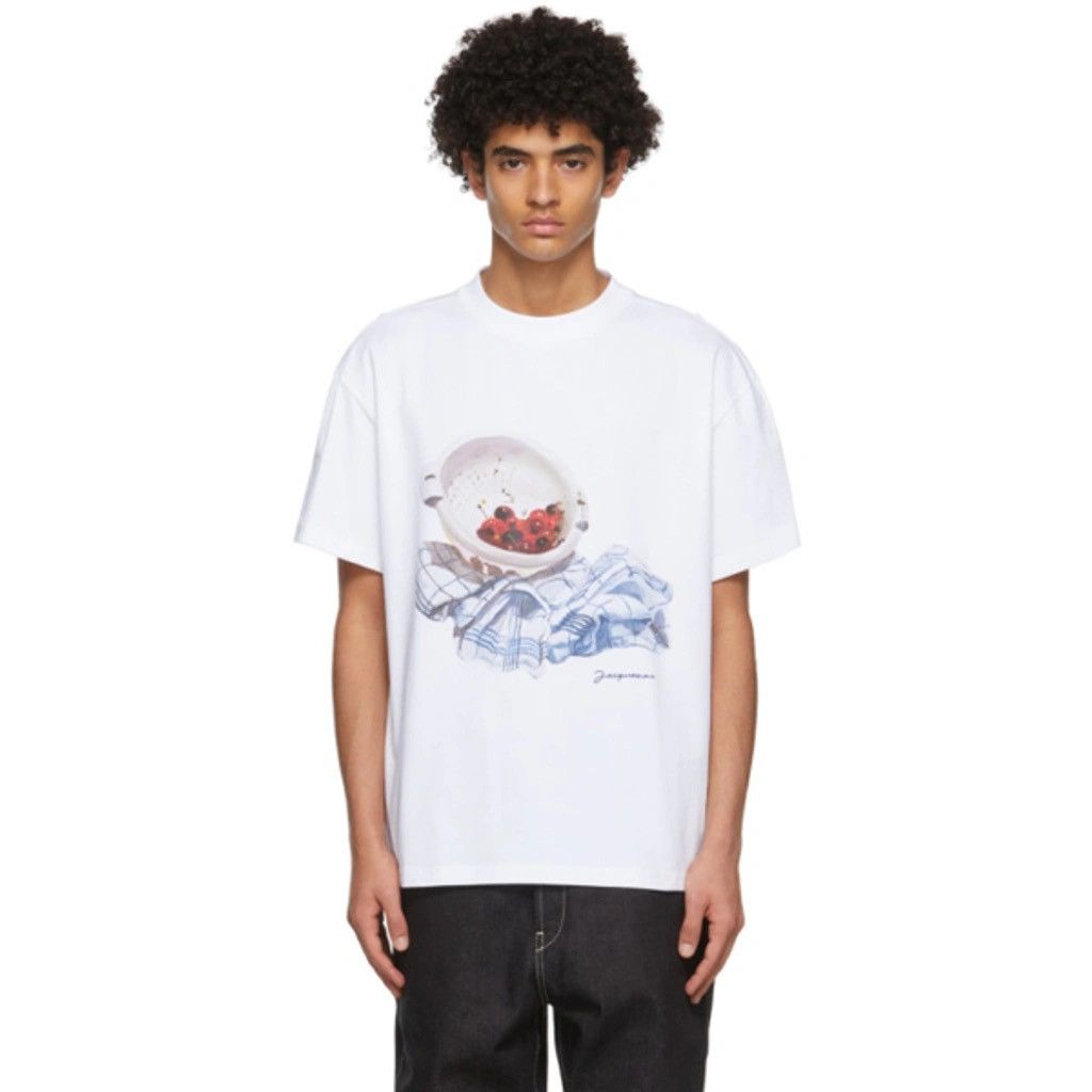 Jacquemus Jacquemus Cherry Cerises White T Shirt Size US L / EU 52-54 / 3 - 1 Thumbnail