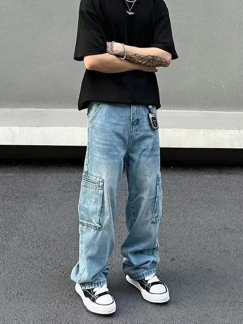 Designer × Japanese Brand × Vintage faded baggy flared cargo pants Size US 32 / EU 48 - 4 Thumbnail