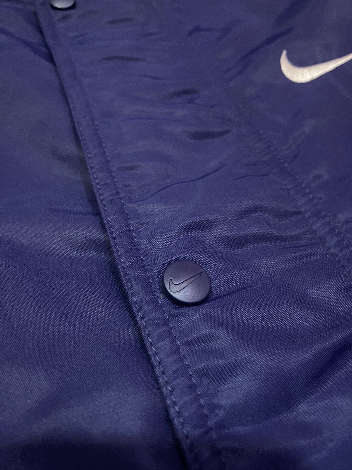 Nike × Vintage Vintage 90s Nike Parkas Long Jacket Back Big Swoosh Size US L / EU 52-54 / 3 - 3 Thumbnail