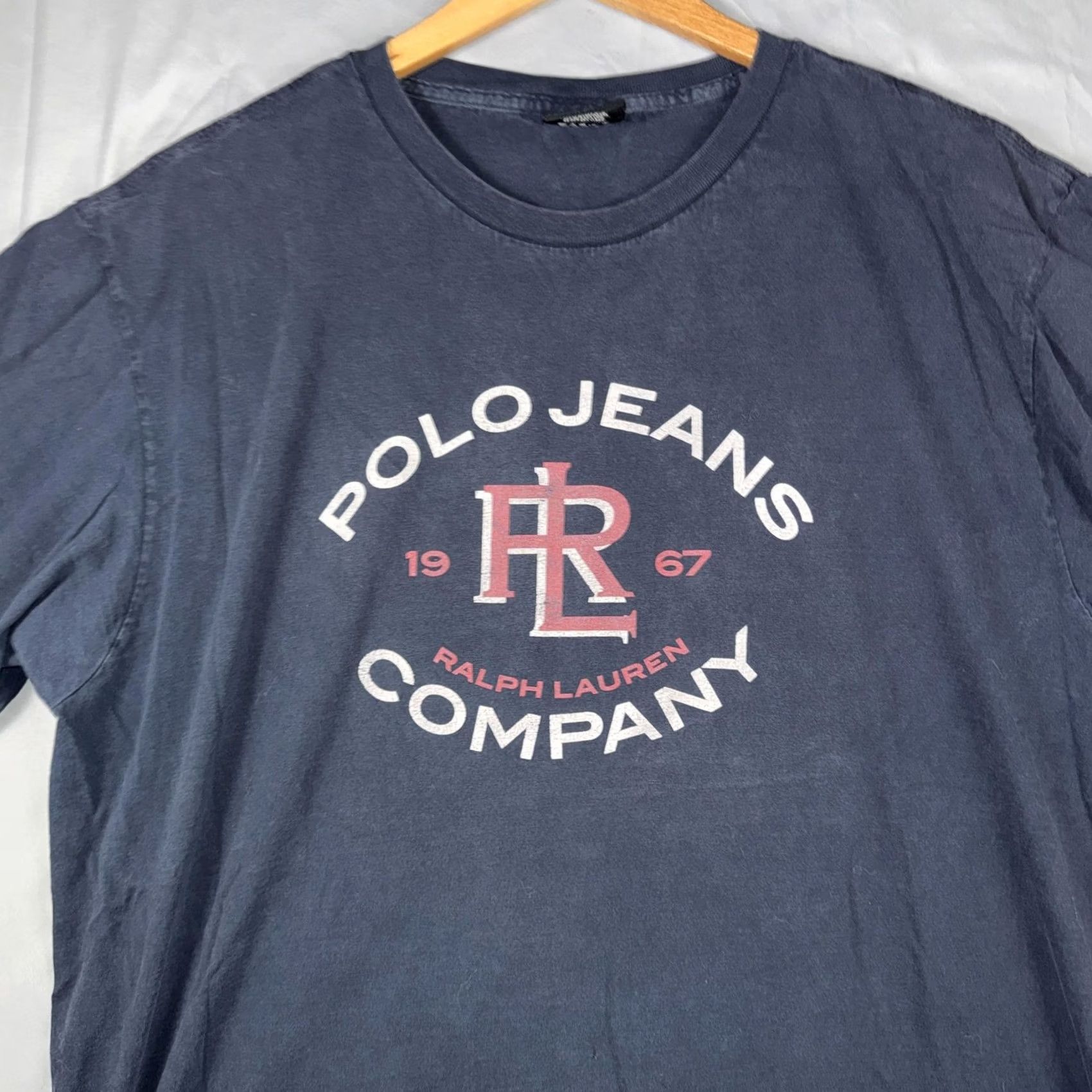 Vintage VINTAGE Polo Jeans Co. Ralph Lauren Shirt Mens 2XL Blue Graphic Tshirt RL Logo 1967 Neck Crew Short Sleeve Cotton Jersey Size US XXL / EU 58 / 5 - 4 Thumbnail