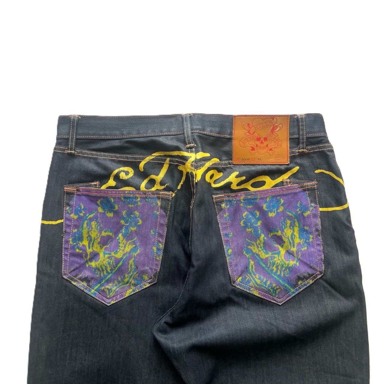 Ed Hardy × Vintage Ed Hardy Skull Jeans Size US 36 / EU 52 - 2 Thumbnail