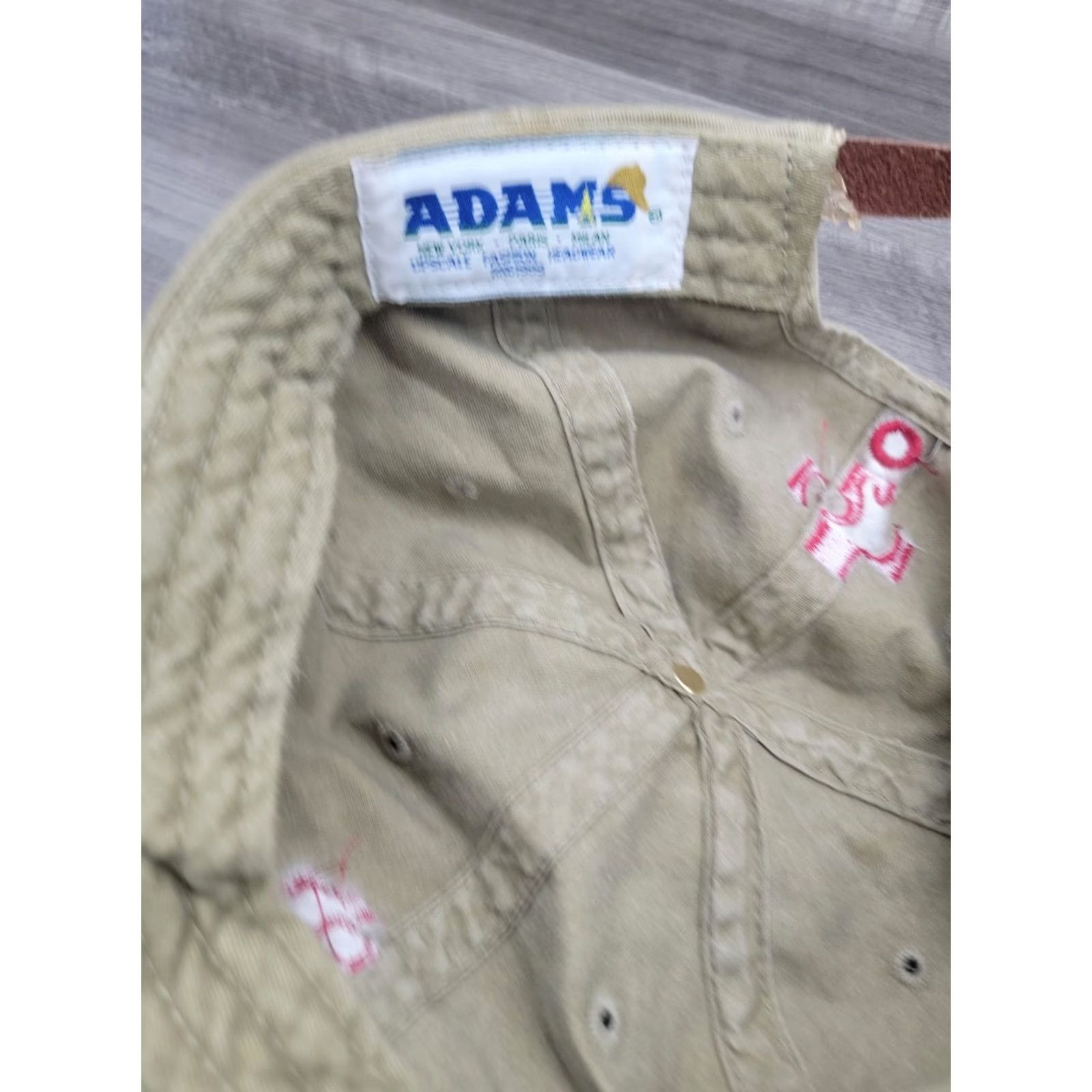 Vintage VINTAGE Adams Buckle Strapback Cap Hat Khaki NWT Leather Strap Men One Size Khaki/Gray Baseball Cap Size ONE SIZE - 7 Thumbnail