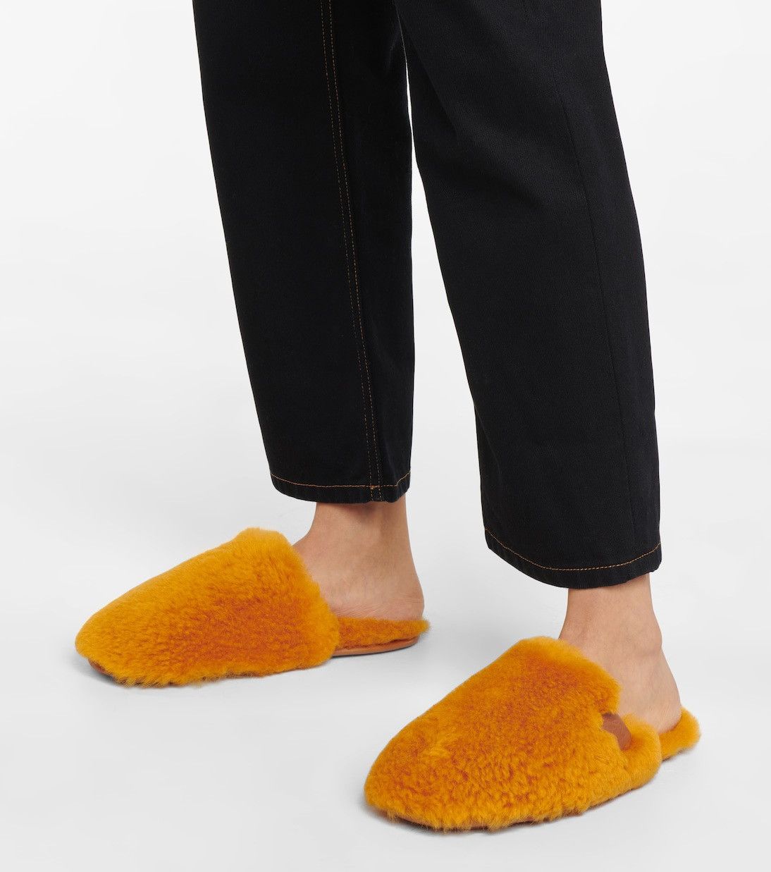 Loewe Loewe logo-patch shearling mule slipper size 41 Size US 11 / IT 41 - 2 Thumbnail