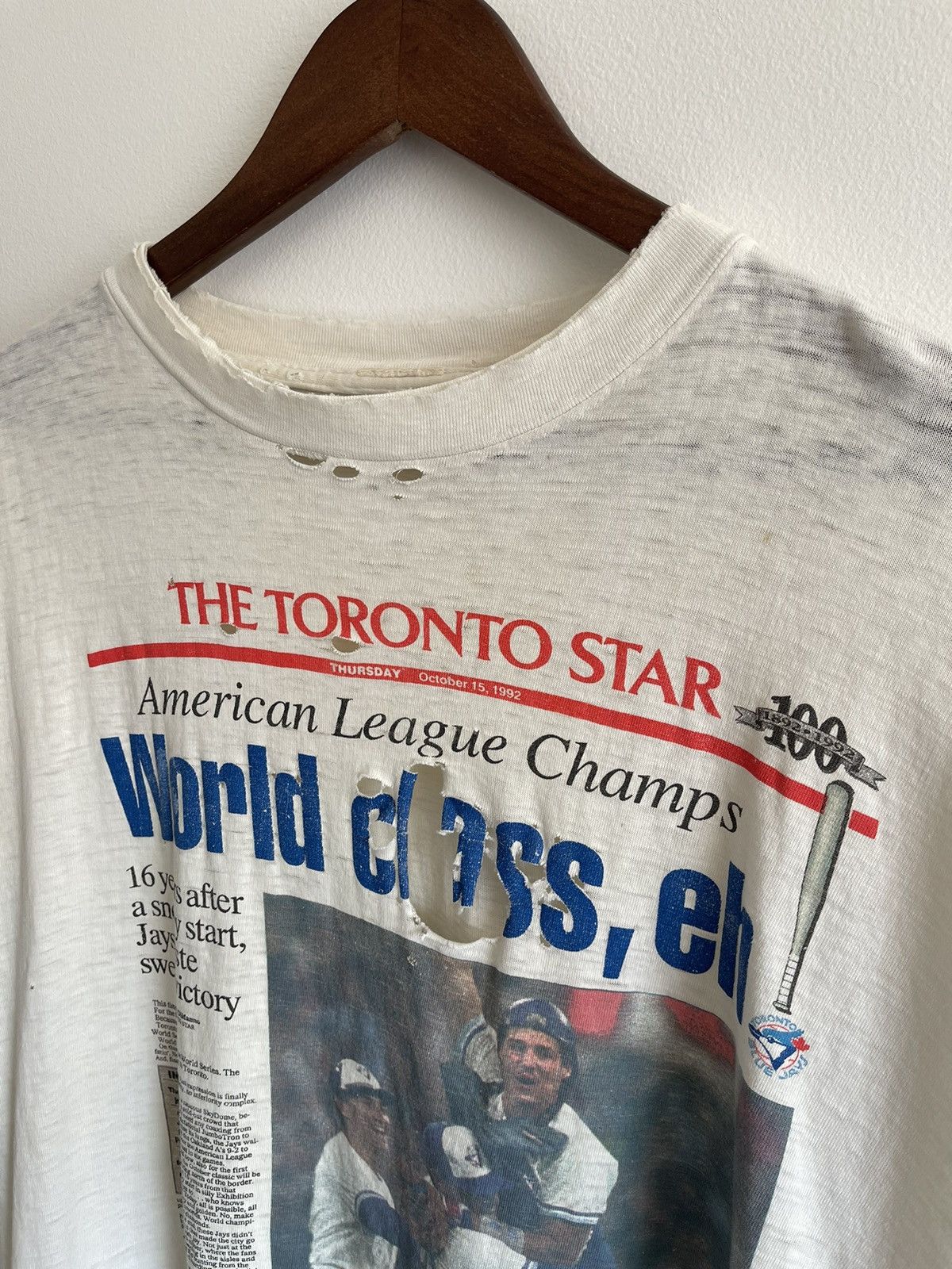 MLB × Vintage Vintage 1992 Toronto Blue Jays T-Shirt Size US XL / EU 56 / 4 - 5 Thumbnail