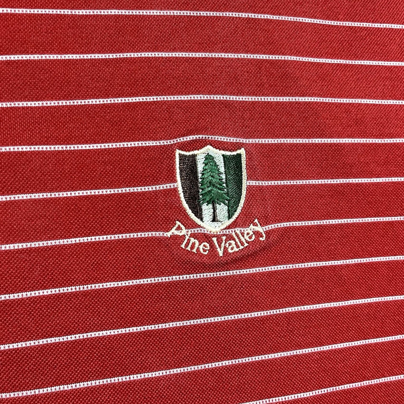 Vintage Bobby Jones Polo Mens XL Red Striped Pine Valley Golf Club Classic Preppy Golf Size US XL / EU 56 / 4 - 4 Thumbnail