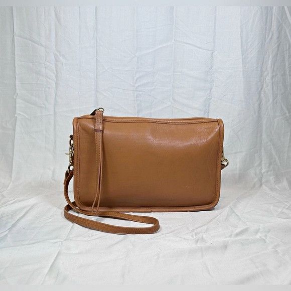 Other Vintage First Edition Camel Leather Cross Body Handbag Size ONE SIZE - 1 Thumbnail