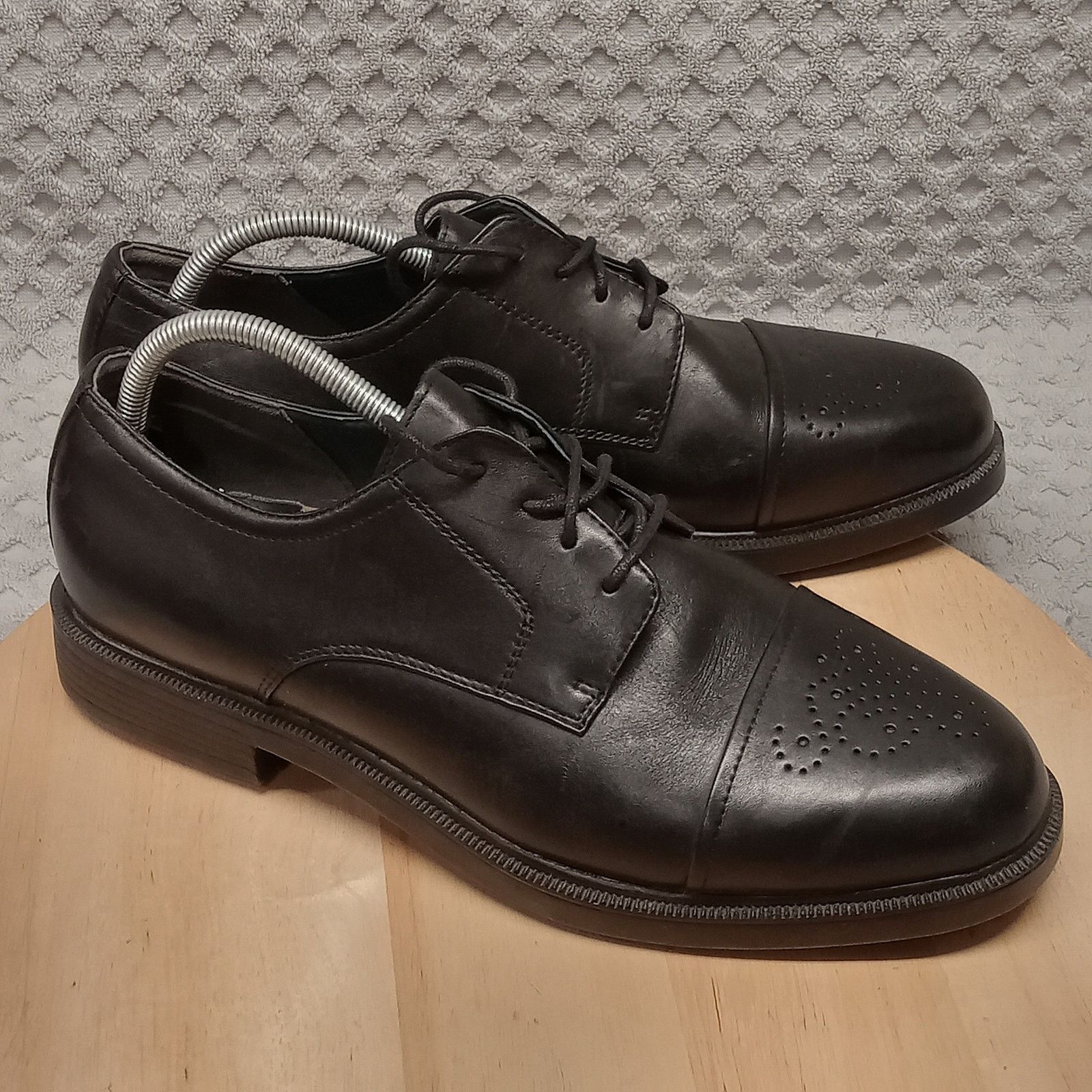 & Other Stories Propet Dress Shoes Shoes Men's 12 Leather Cap Toe Black Size US 12 / EU 45 - 1 Thumbnail
