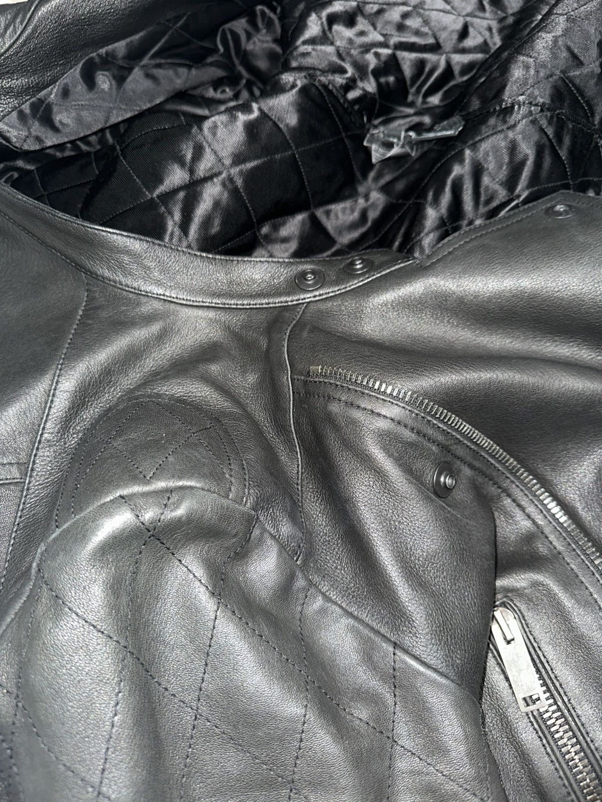 Gucci 2000s Gucci Tom Ford Moto Black Calfskin Leather Jacket Size US M / EU 48-50 / 2 - 6 Thumbnail