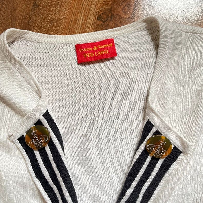 Vivienne Westwood Vivienne Westwood White knit cardigan with black stripes Size M / US 6-8 / IT 42-44 - 7 Thumbnail