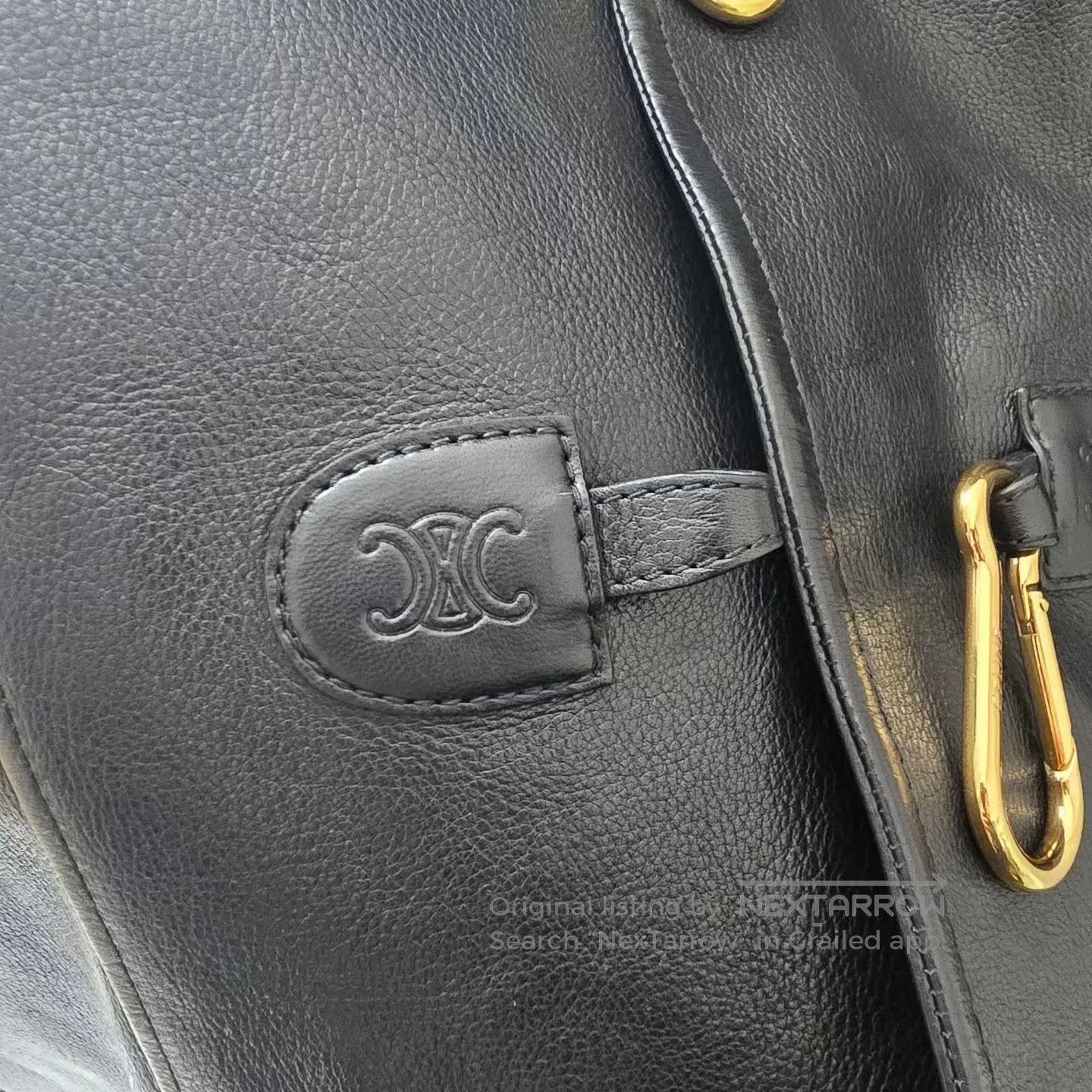 Celine CELINE Black Leather Hooded Jacket. Size S / US 4 / IT 40 - 6 Thumbnail