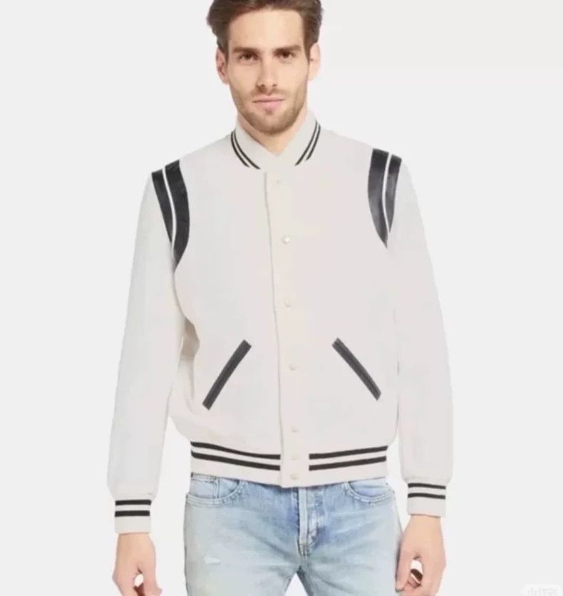 Saint Laurent Paris saint Laurent paris22fw genuine off-white wool patchwork l Size US M / EU 48-50 / 2 - 6 Thumbnail