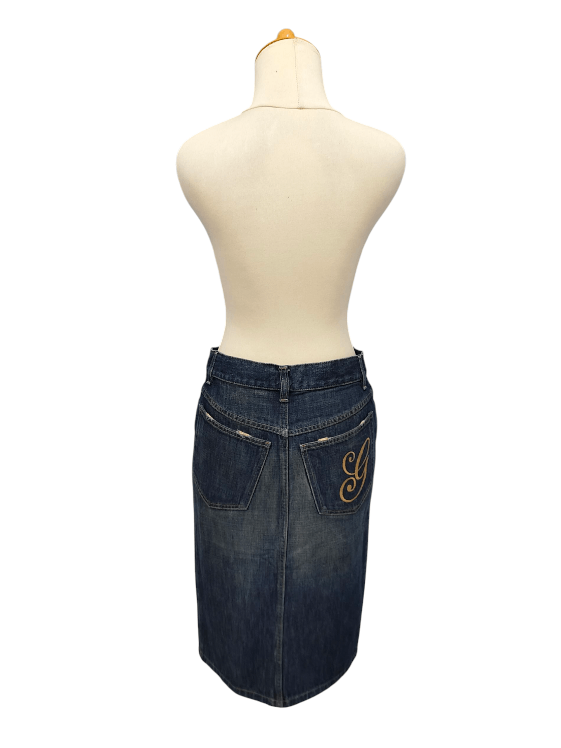 Gucci 00s Gucci 🔥Y2K Embroidered G Back Pocket Denim Skirt Size 30" / US 8 / IT 44 - 8 Thumbnail