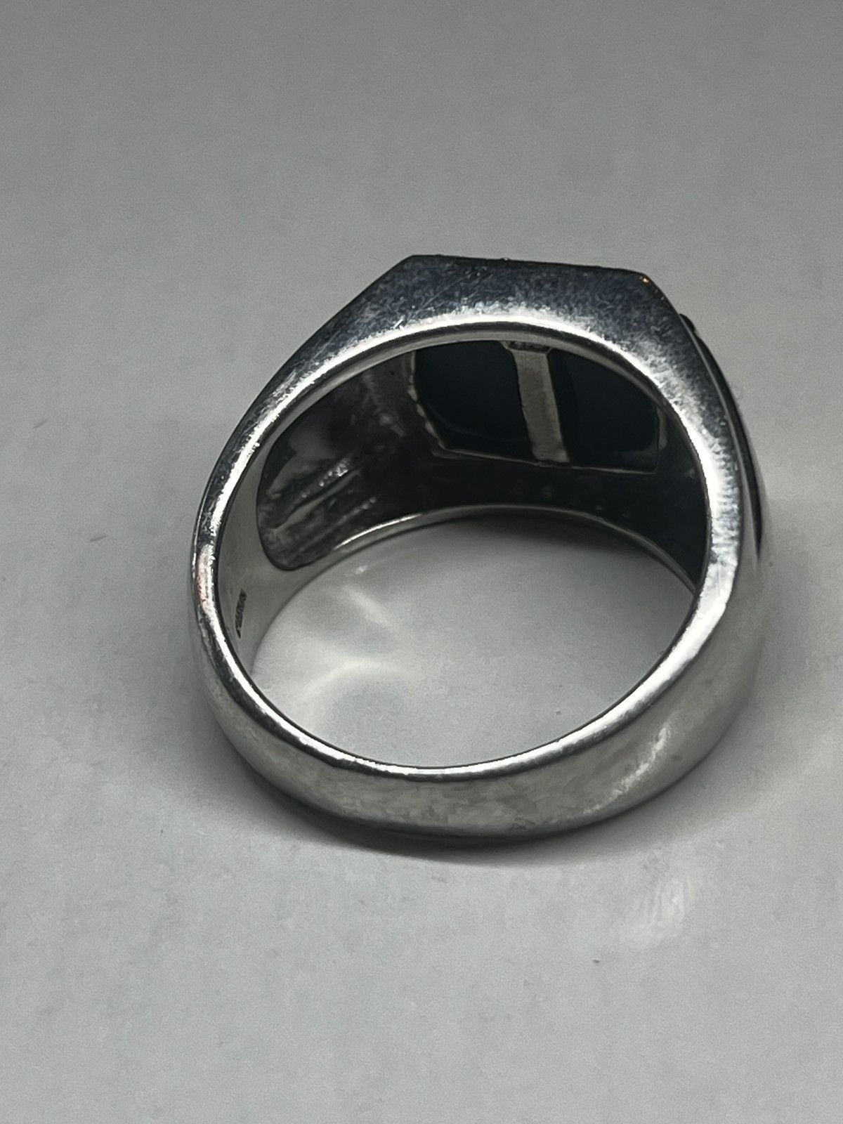 Jewelry Vintage .925 Sterling Silver Black Onyx Stone Ring Size ONE SIZE - 6 Thumbnail