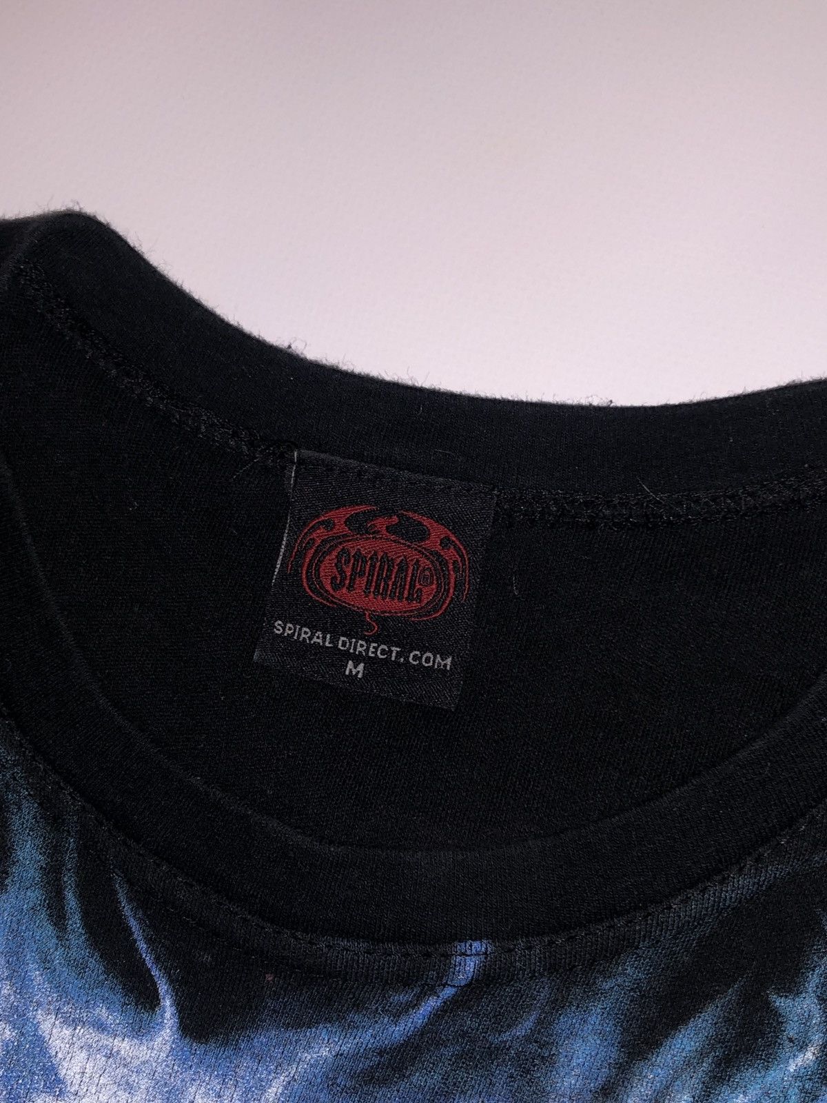 Band Tees × Vintage Vintage 90s Spiral Tee , T-shirt Skuls , Blue Flame Size US M / EU 48-50 / 2 - 3 Thumbnail