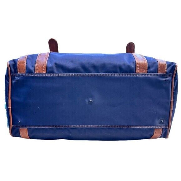 Vintage VTG Large Blue Duffle w/ Leather Blank Nameplate Size ONE SIZE - 8 Thumbnail