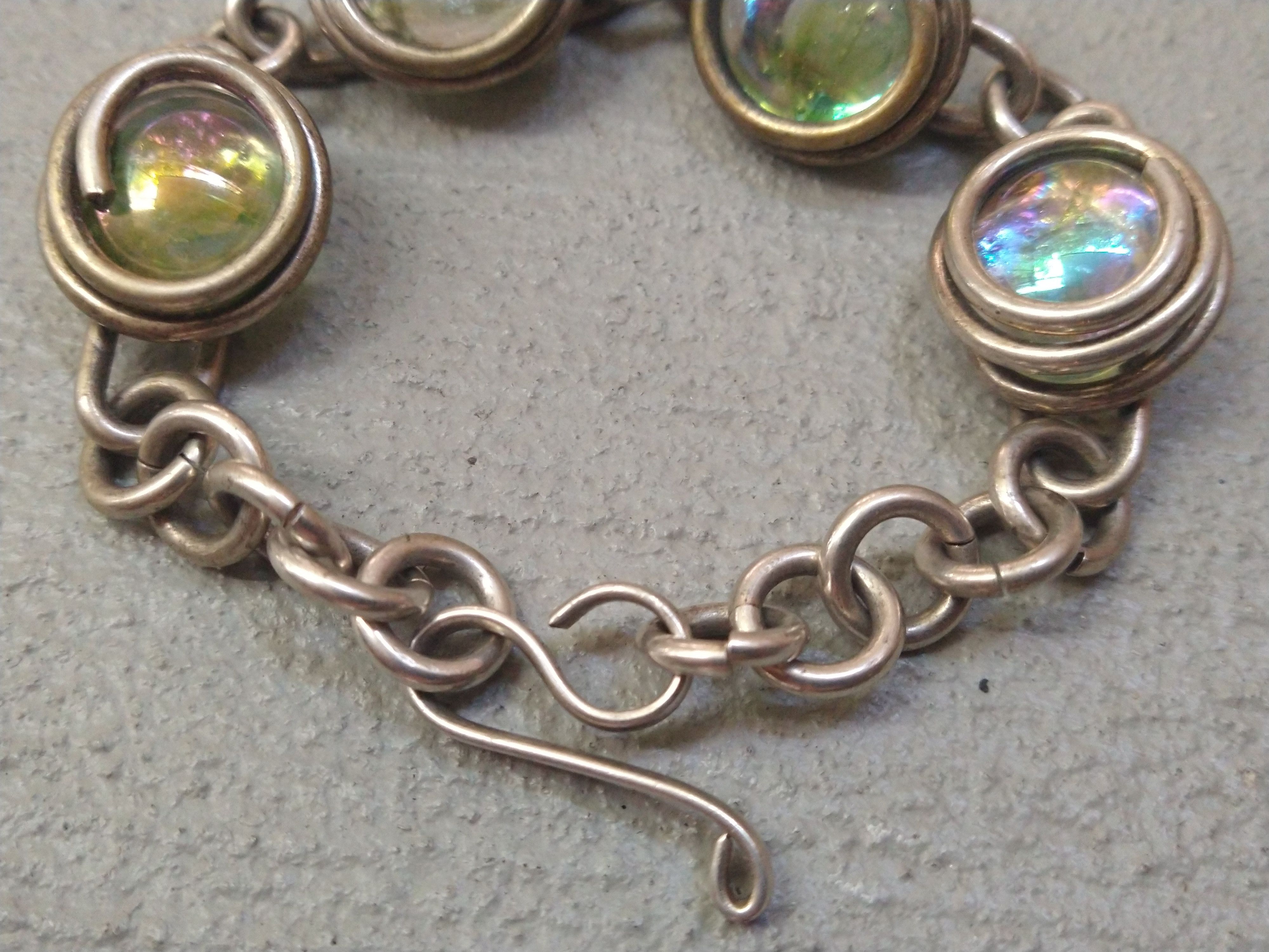 Jewelry × Vintage Vintage Sterling Silver Bracelet 8.25" Marble Modern Size ONE SIZE - 4 Thumbnail