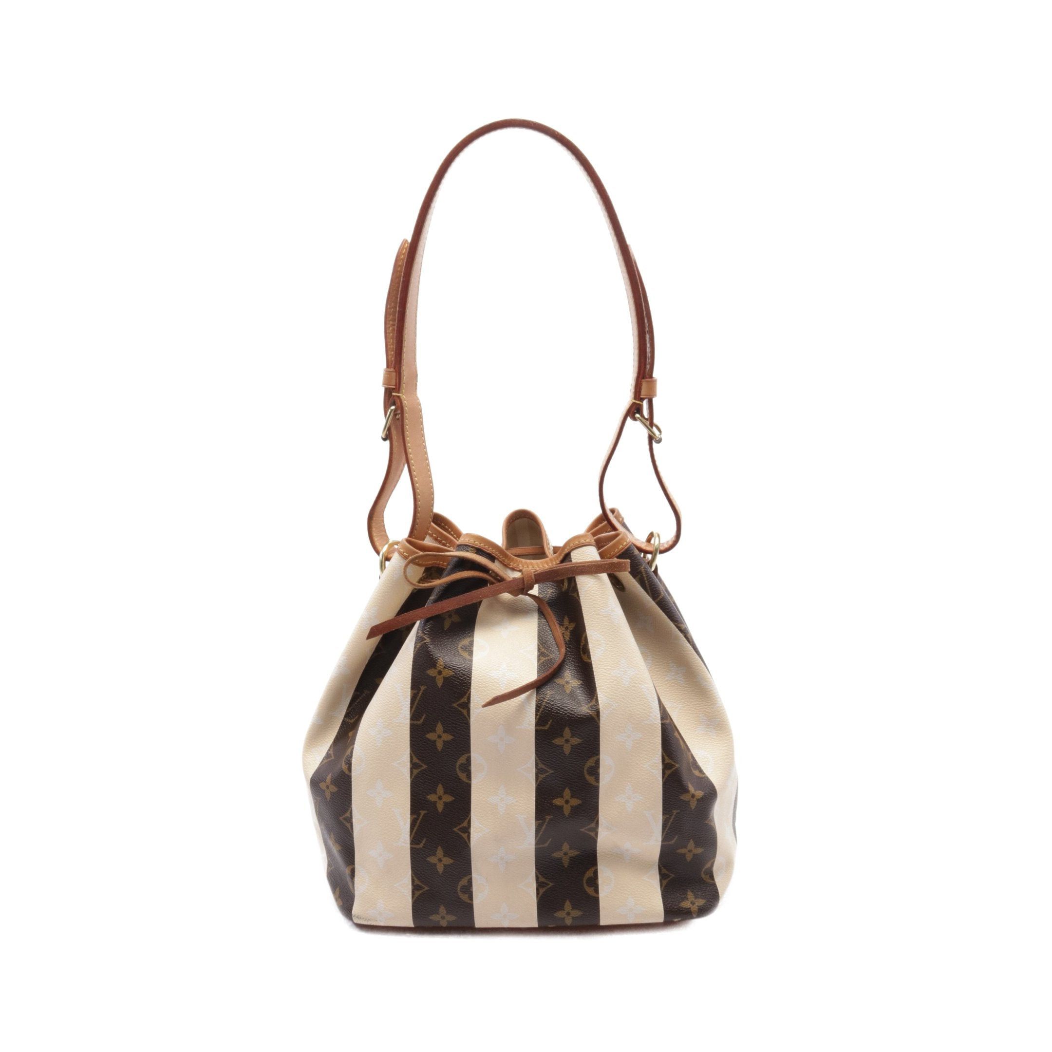 Louis Vuitton Louis Vuitton Peti Noe Monogram Rayures Shoulder Bag Leather Brown Beige Size ONE SIZE - 1 Thumbnail