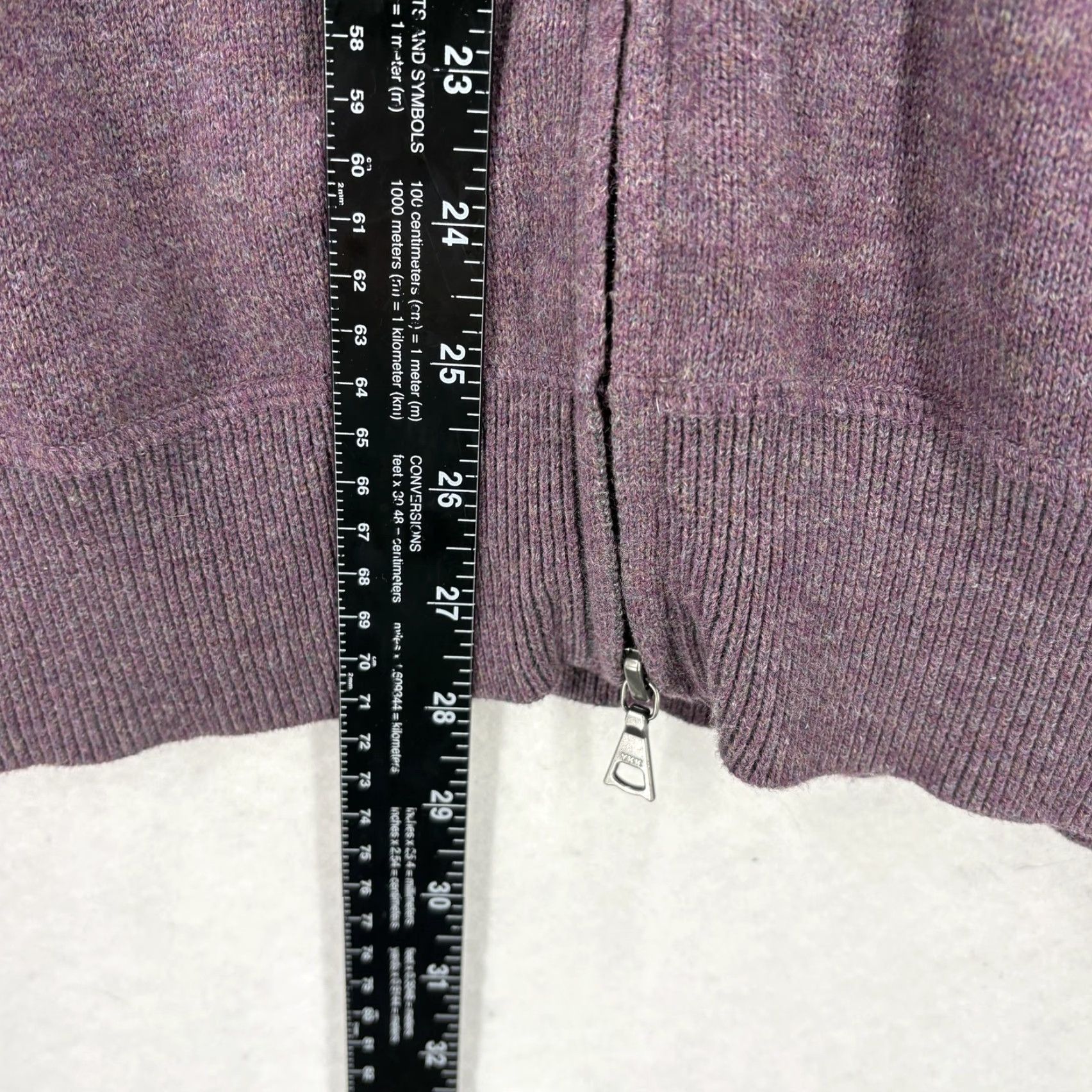 Vintage Agave Sweater Mens Large Purple Gray Milton Full Zip Cotton Mock Neck Knit Shirt Size US L / EU 52-54 / 3 - 7 Thumbnail