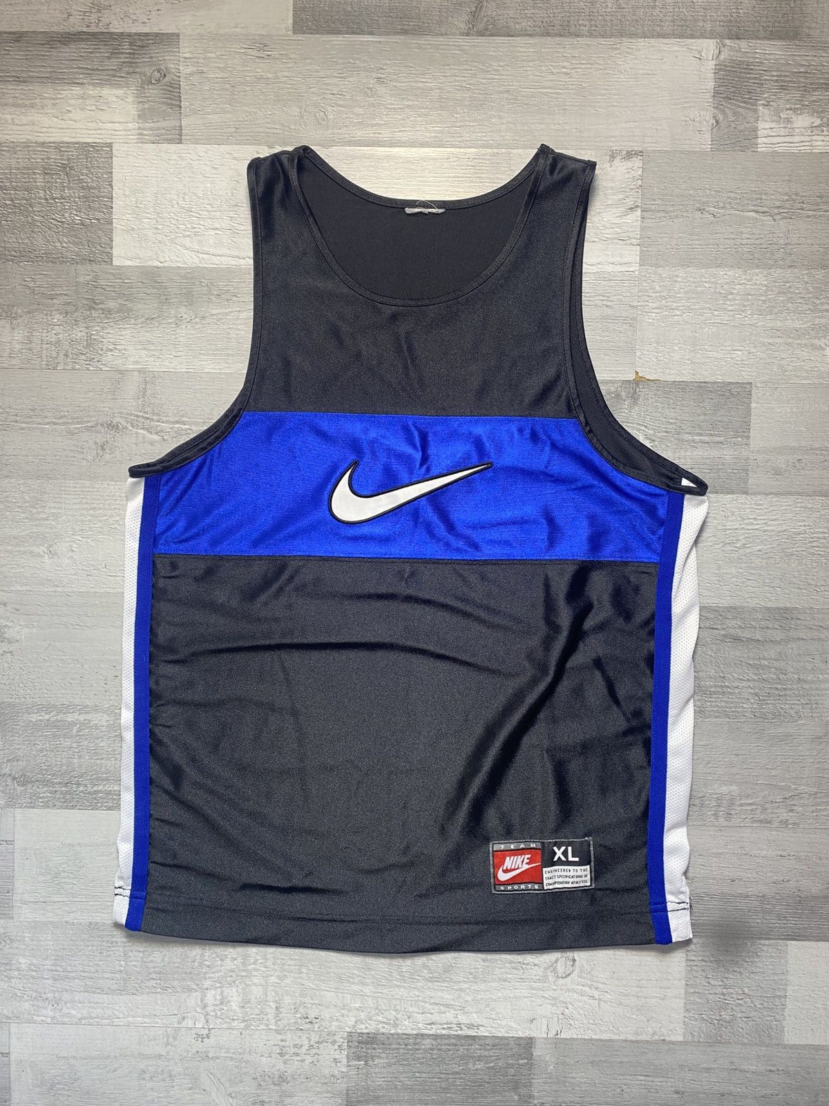 Nike Vintage Nike Team Sports Tank Top Jersey Black Blue XL Y2K Size US XL / EU 56 / 4 - 1 Thumbnail