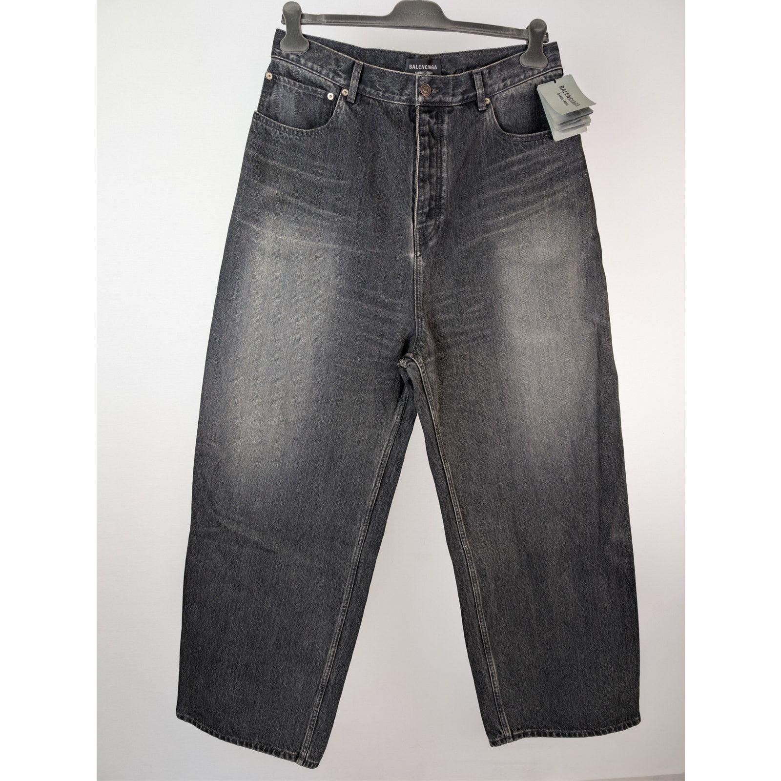 Balenciaga o1rshd1 Baggy Denim Pants in Wash Black / Marigold Size US 32 / EU 48 - 2 Thumbnail
