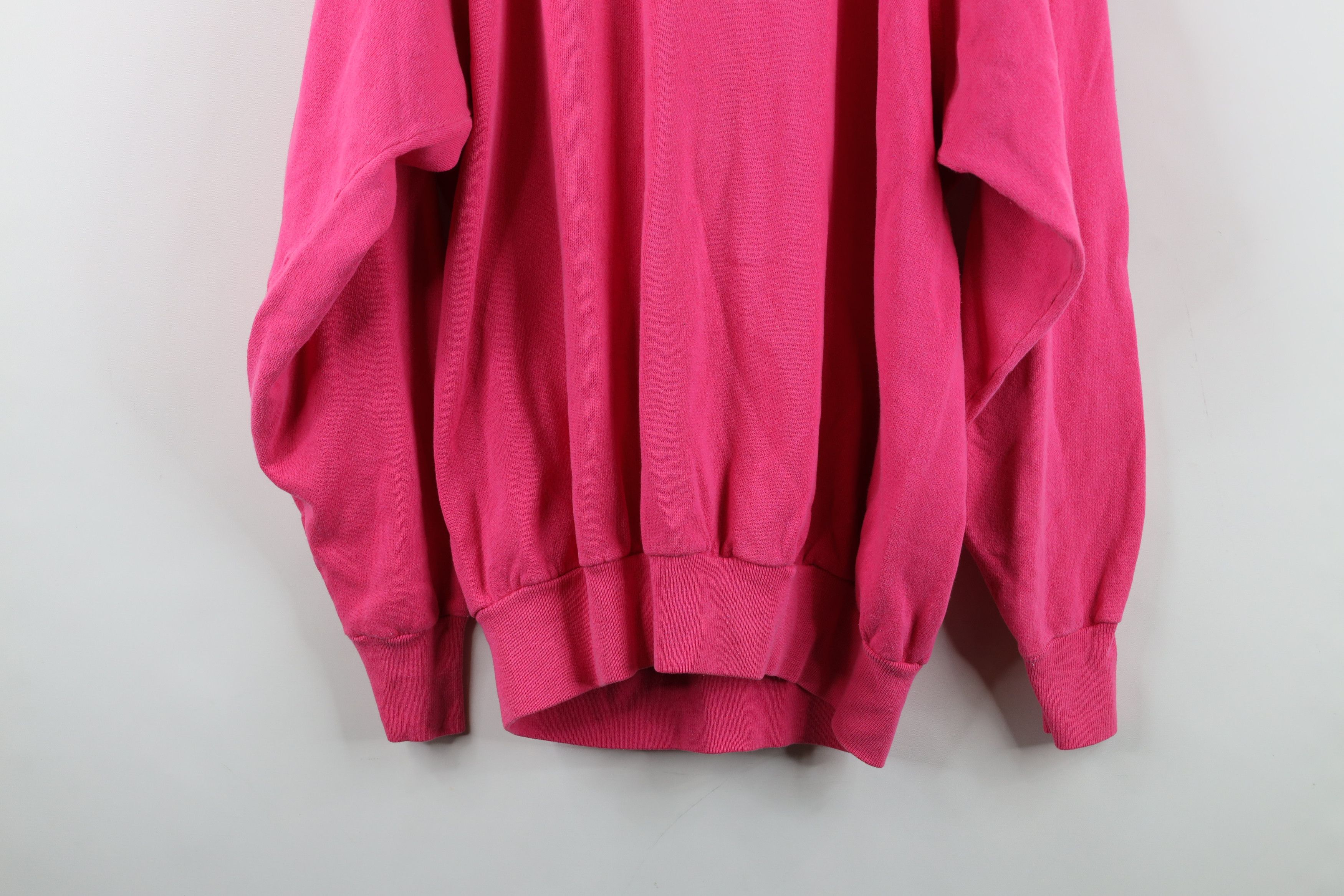 Hanes Vintage 80s Hanes Blank Raglan Crewneck Sweatshirt Pink USA Size XL / US 12-14 / IT 48-50 - 10 Thumbnail
