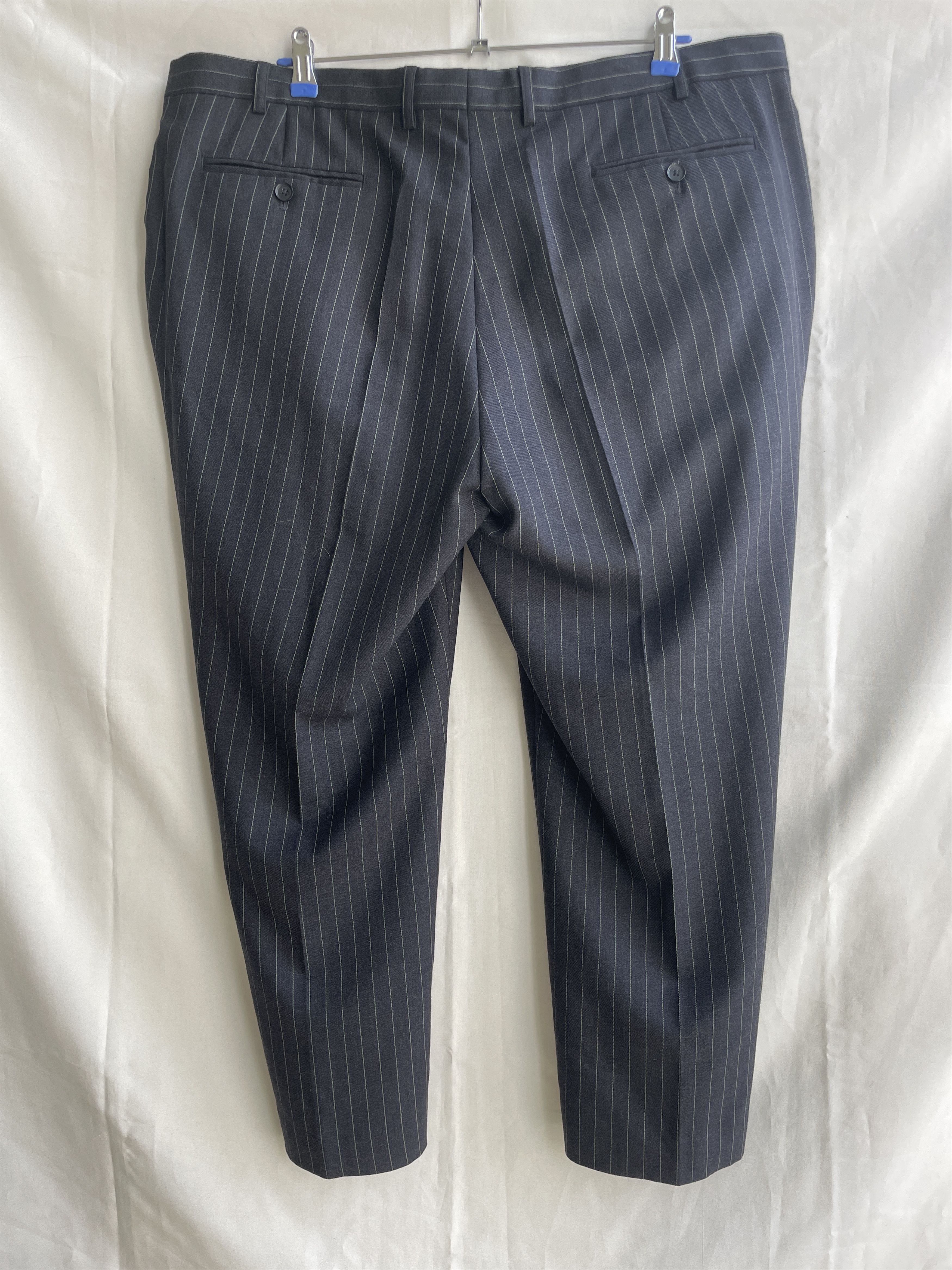 Other Brook Taverner Charcoal Gray Pinstripe Wool Suit Size 48S - 9 Thumbnail