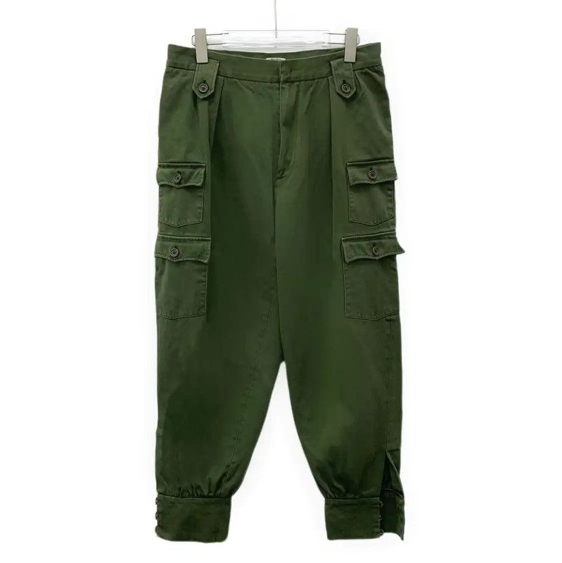 Miu Miu Miu Miu Green Cotton Casual Pants for Women 0089 Size 28" / US 6 / IT 42 - 1 Thumbnail