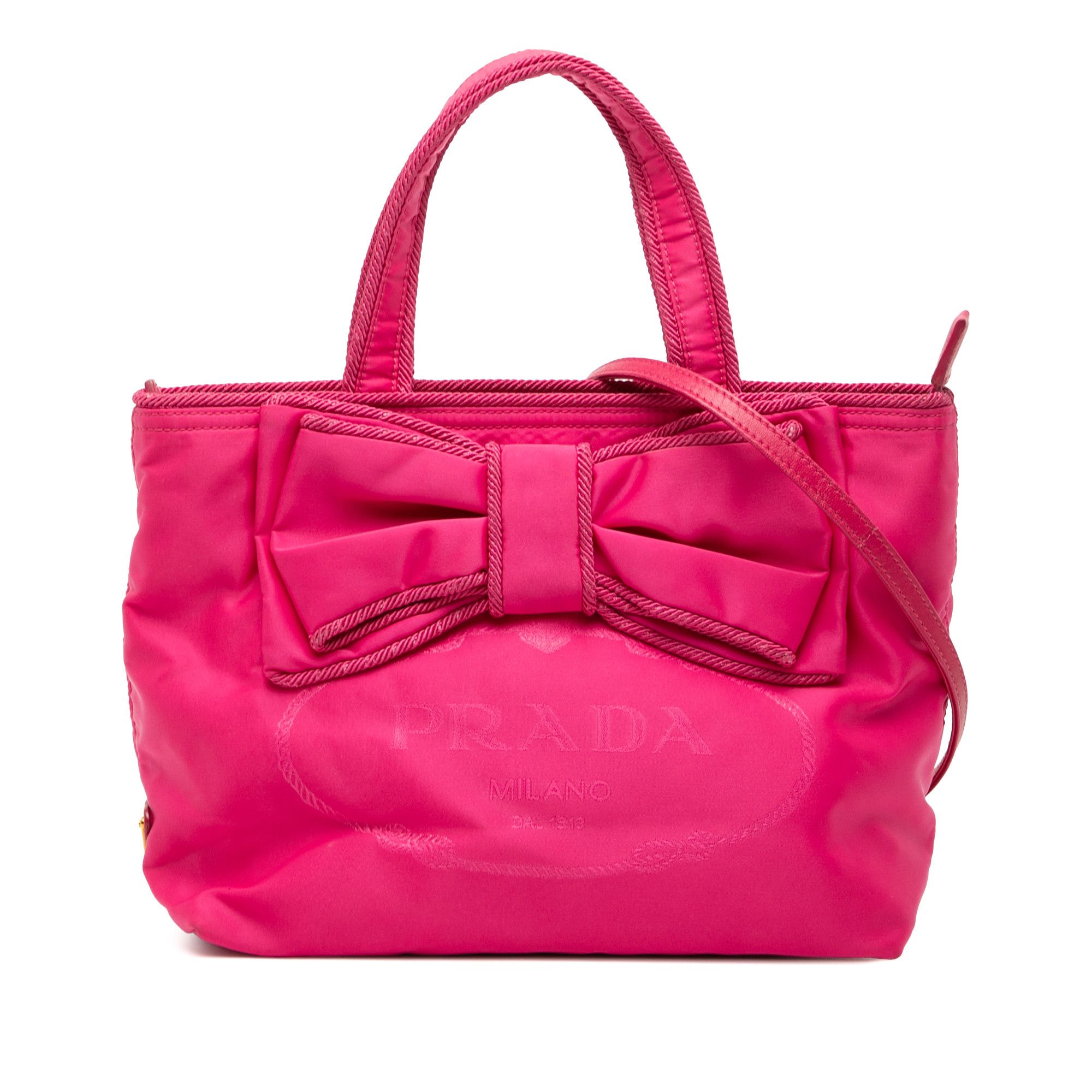 Prada Prada Tessuto Canapa Logo Bow Satchel Size ONE SIZE - 1 Thumbnail