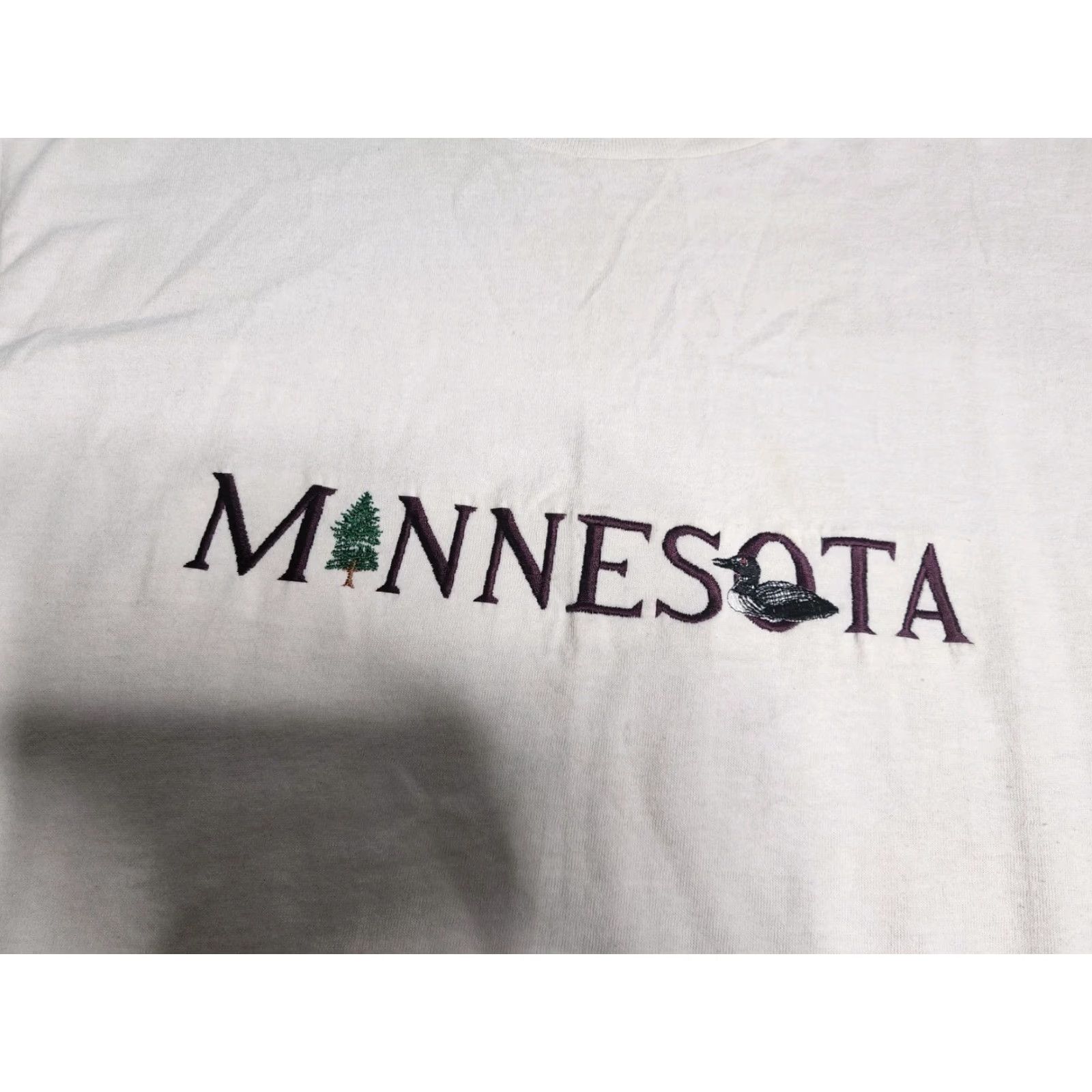 Tultex VINTAGE Tultex Mens L T-Shirt Ivory Embroidered 80s Camping Hiking Mountain Outdoors Size US L / EU 52-54 / 3 - 2 Thumbnail