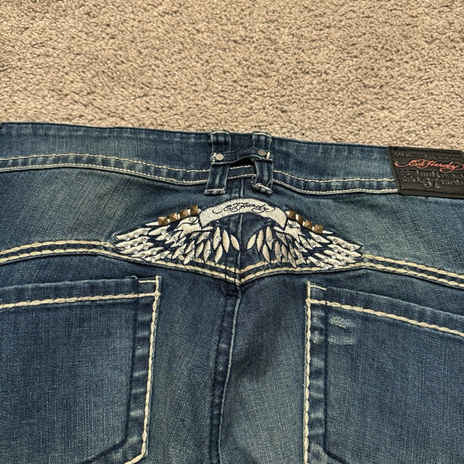 Ed Hardy Brand New Ed Hardy Wings Jeans Size 18 (36x32) Vintage Y2K Size 36" / US 14 / IT 50 - 3 Thumbnail
