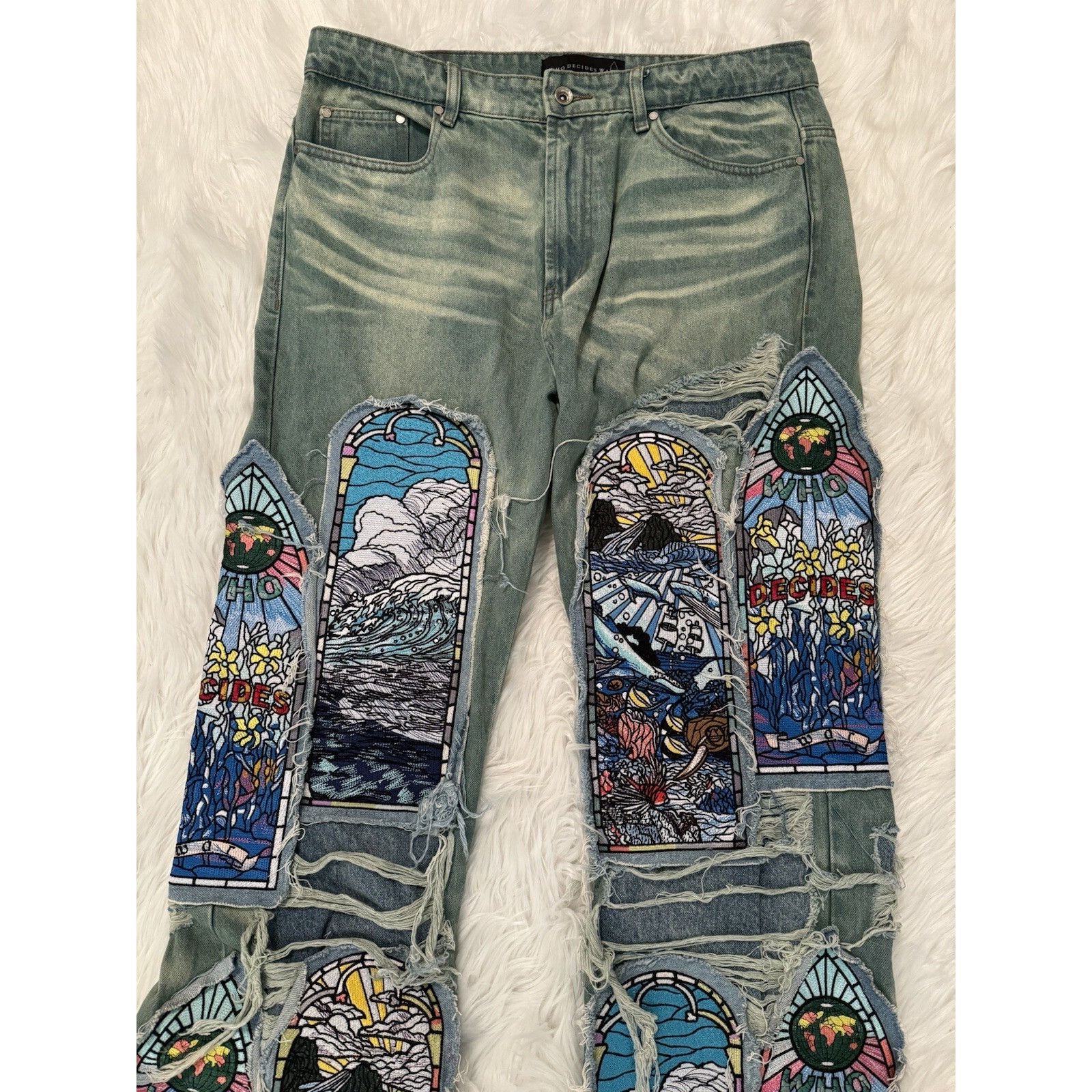 Who Decides War Who Decides War Sandy Lane Fusion Denim Jeans 36 Size US 36 / EU 52 - 3 Thumbnail