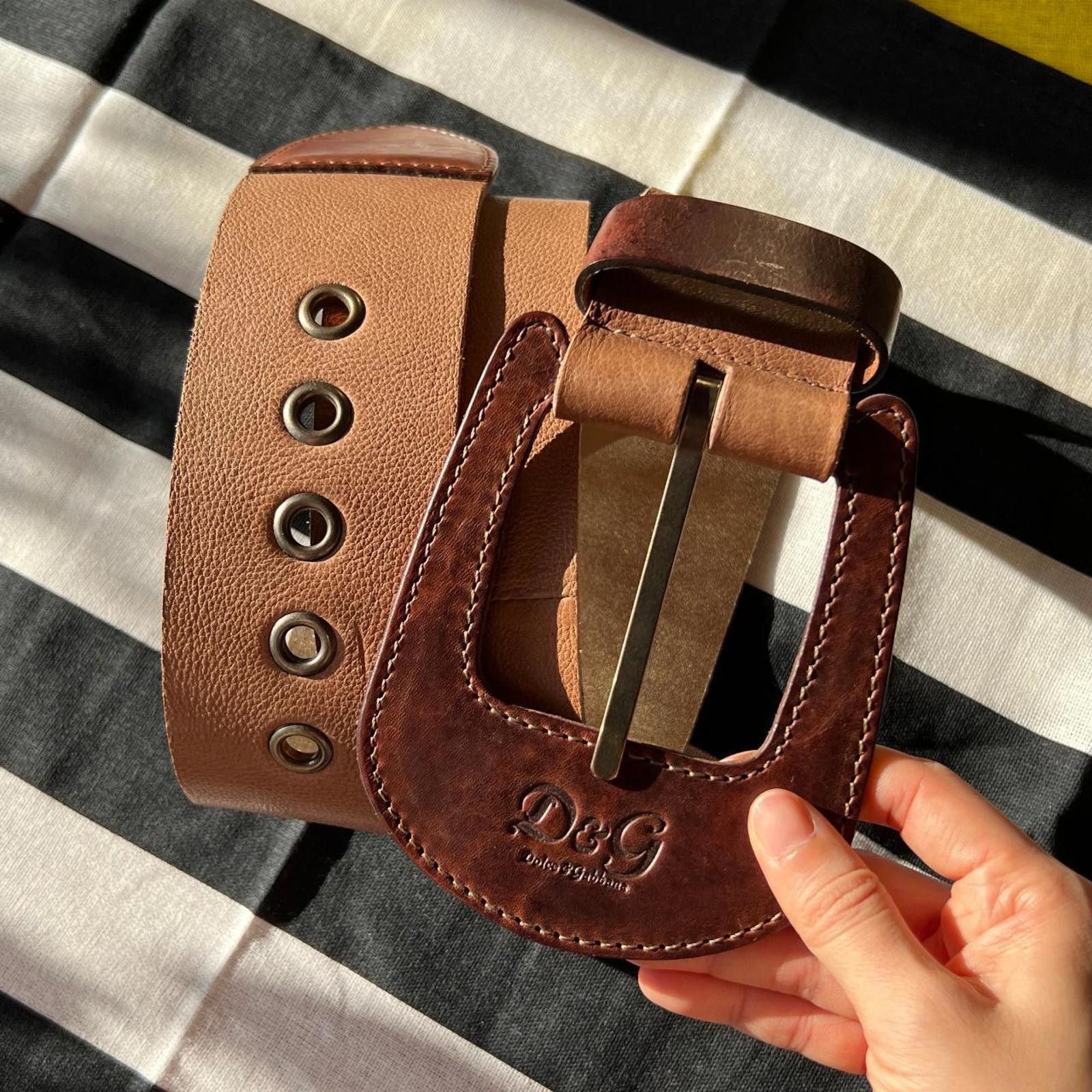 Dolce & Gabbana D&G Tan Belt with Big Buckle Energy Size ONE SIZE - 7 Thumbnail
