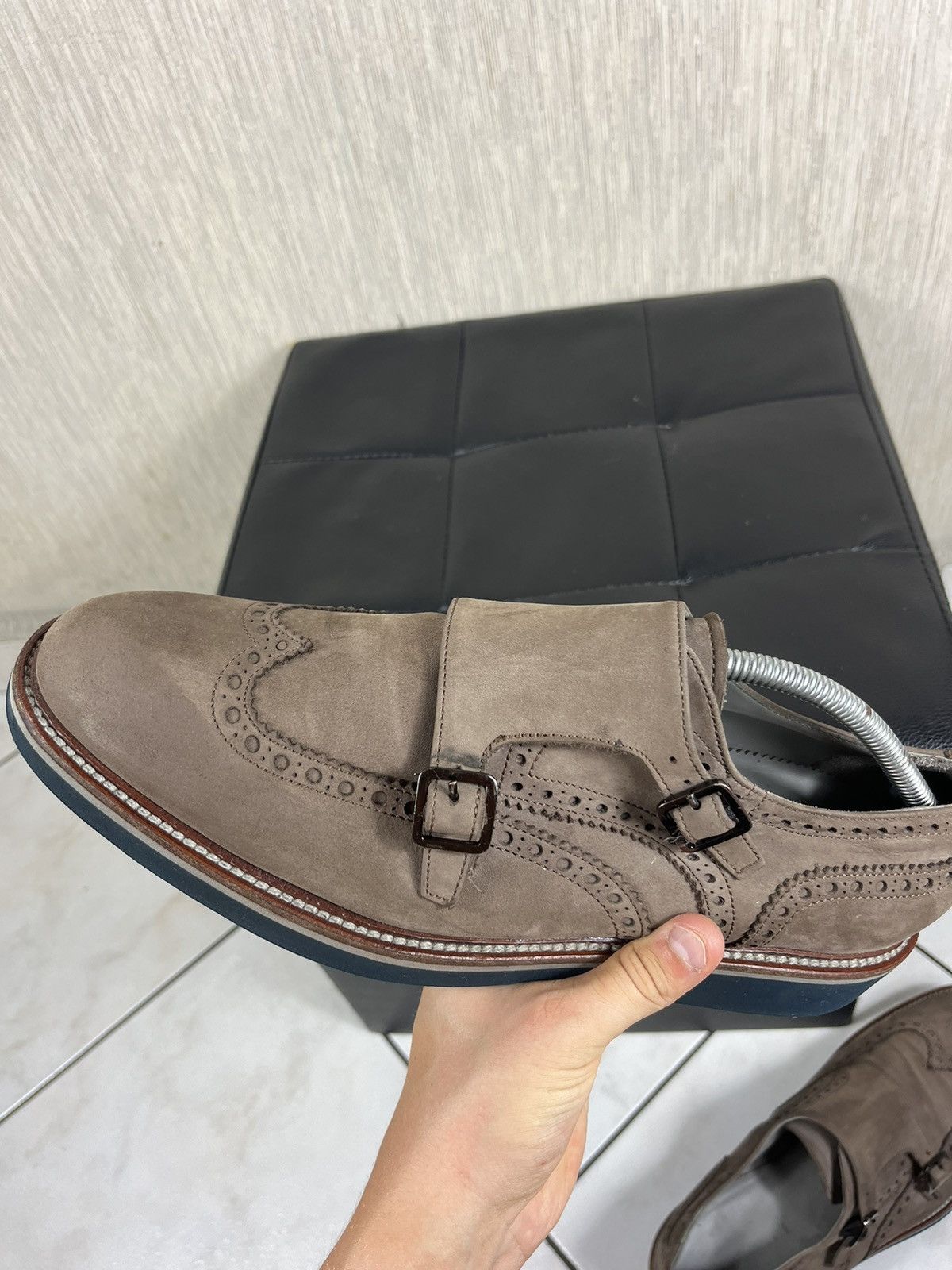 Canali × Designer Canali Italy monk strap leather shoes classic suede loafers Size US 12 / EU 45 - 20 Thumbnail