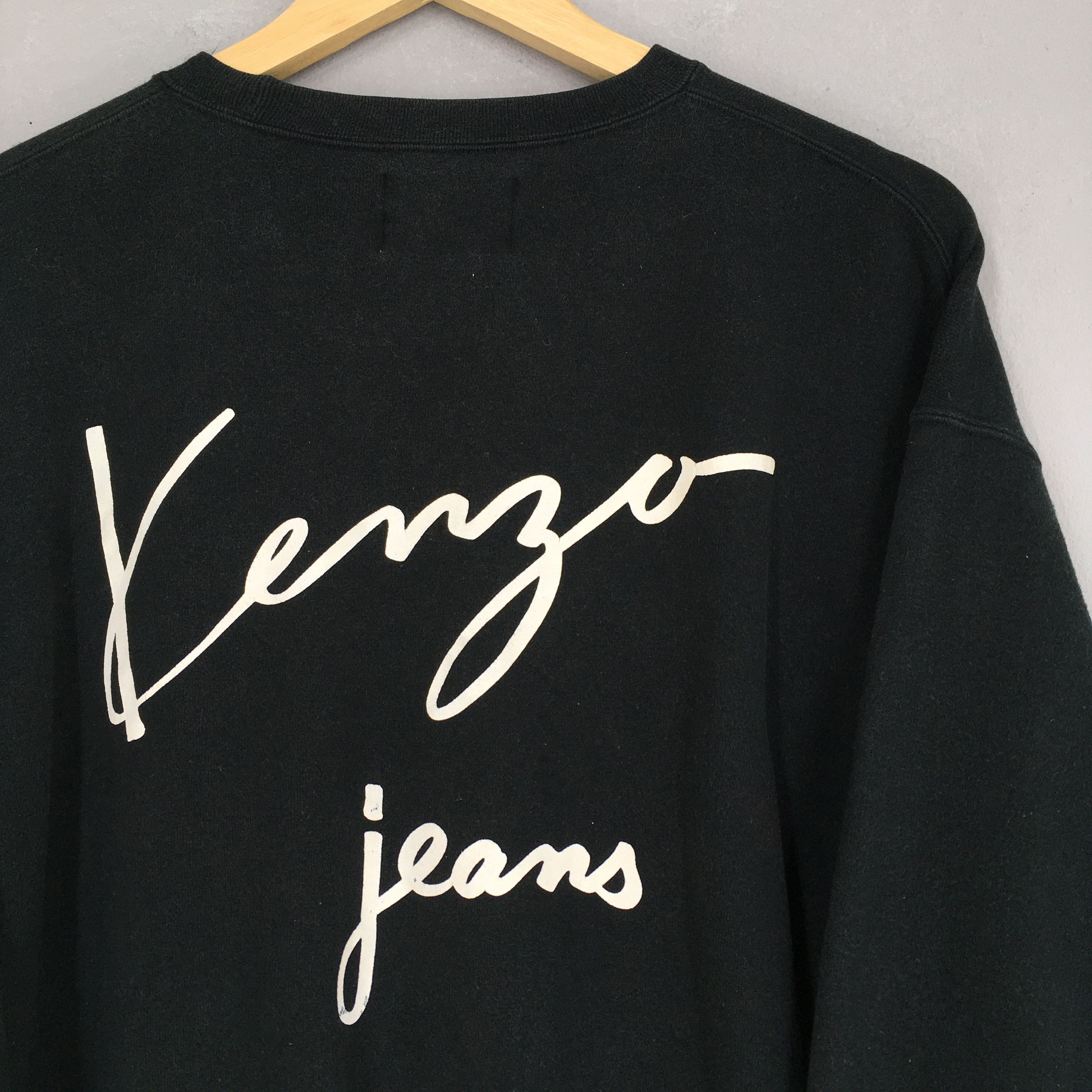 Kenzo × Vintage Vintage Kenzo Jeans Black Sweatshirt Large Size US L / EU 52-54 / 3 - 2 Thumbnail