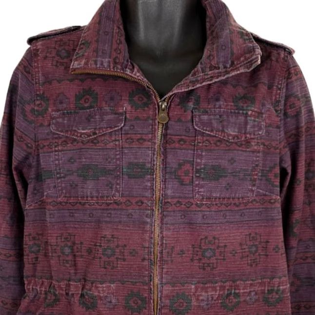 H&M VINTAGE Southwestern Aztec Field Jacket Womens Size 12 Purple Southwest All Over Print Size XL / US 12-14 / IT 48-50 - 2 Thumbnail