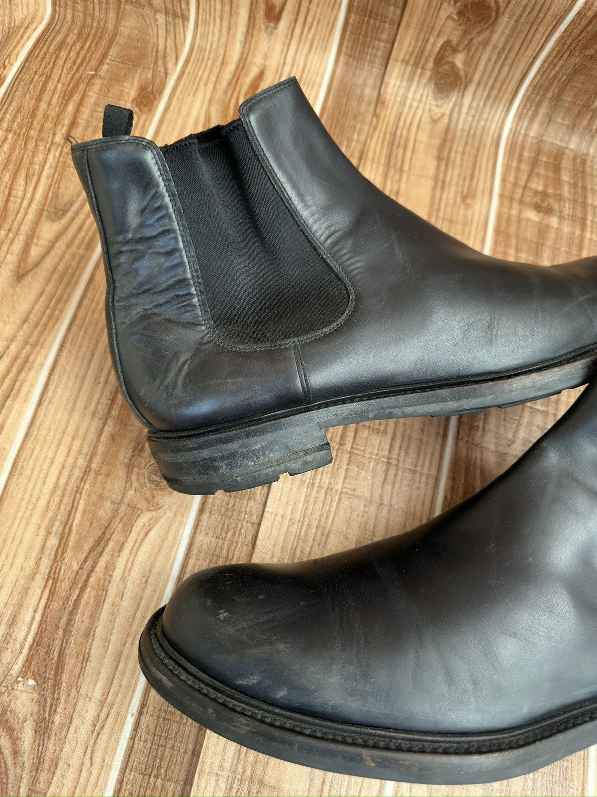 Prada Prada Black Leather Mens Vintage Chelsea Boots Size US 9 / EU 42 - 9 Thumbnail
